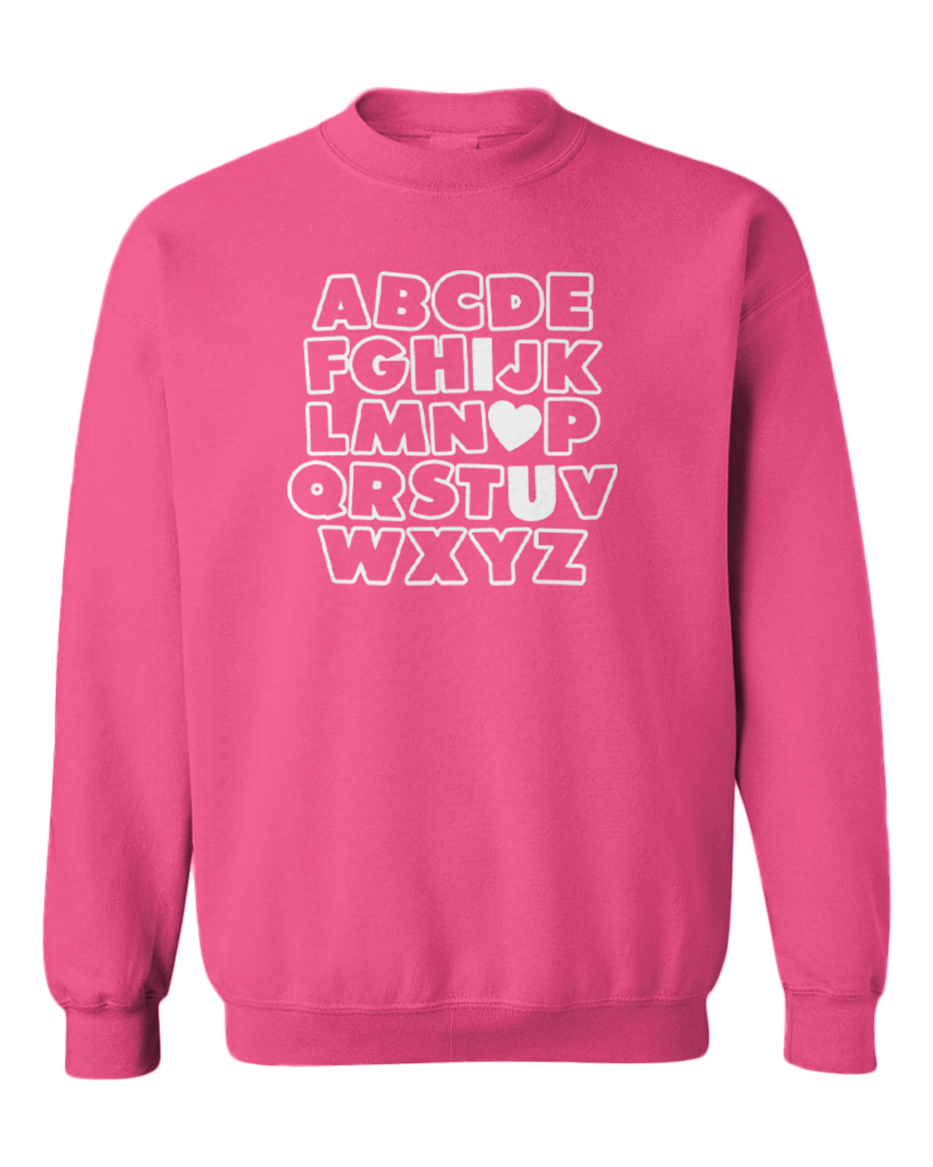 I Heart U - I Love You Alphabet ABC Valentine's Day Toddler Crewneck Sweater - Picture 6 of 8