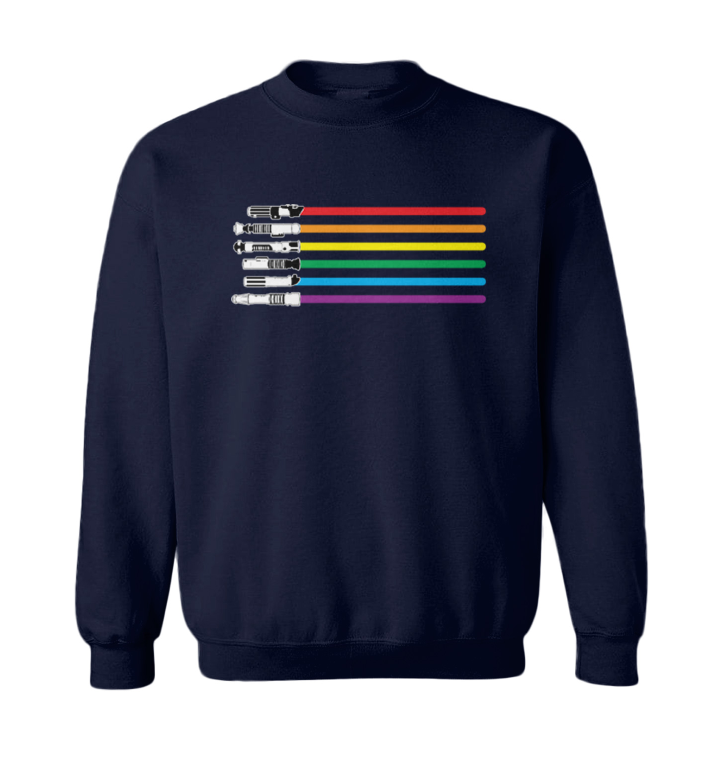 Rainbow Lightsword - Force Sci Fi Parody Movie Buff Toddler Crewneck Sweater - Picture 5 of 8