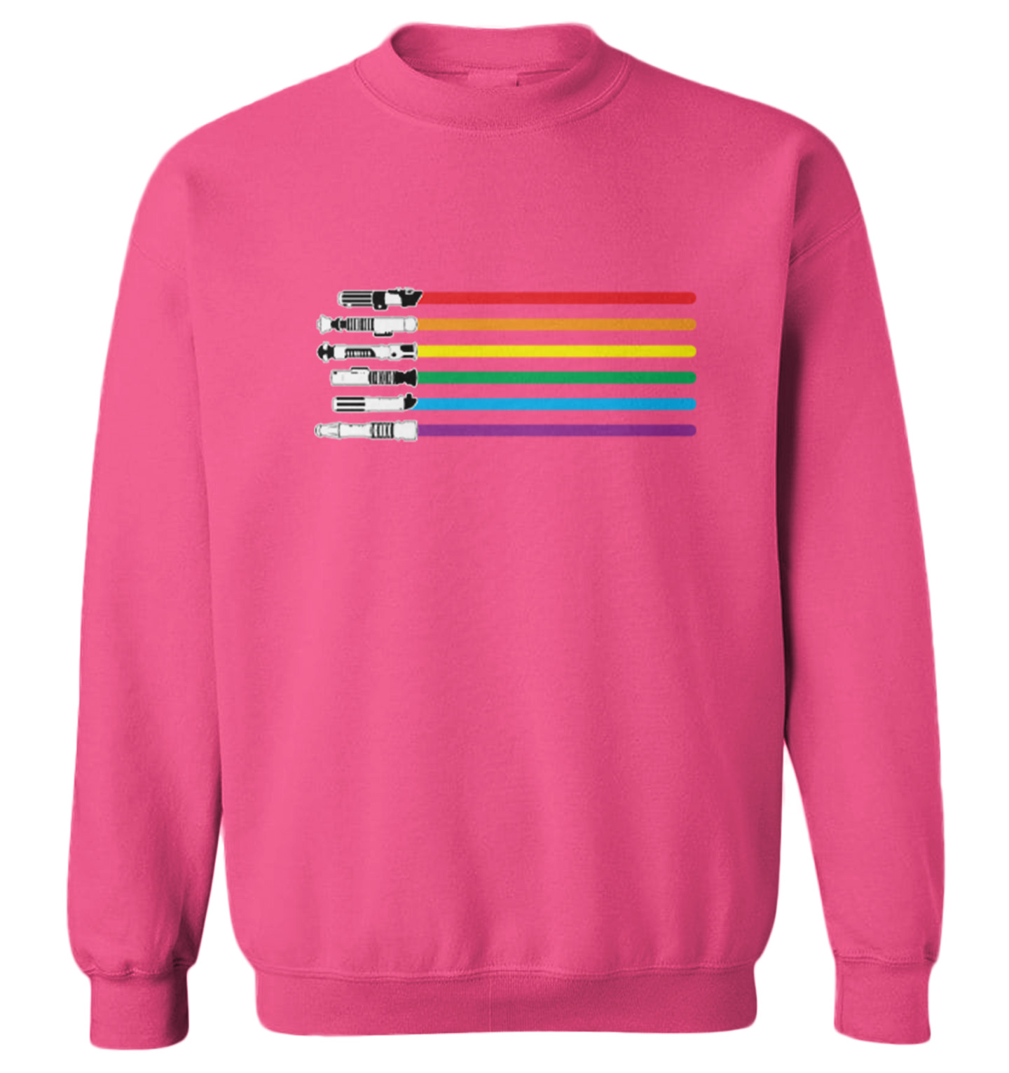 Rainbow Lightsword - Force Sci Fi Parody Movie Buff Toddler Crewneck Sweater - Picture 6 of 8