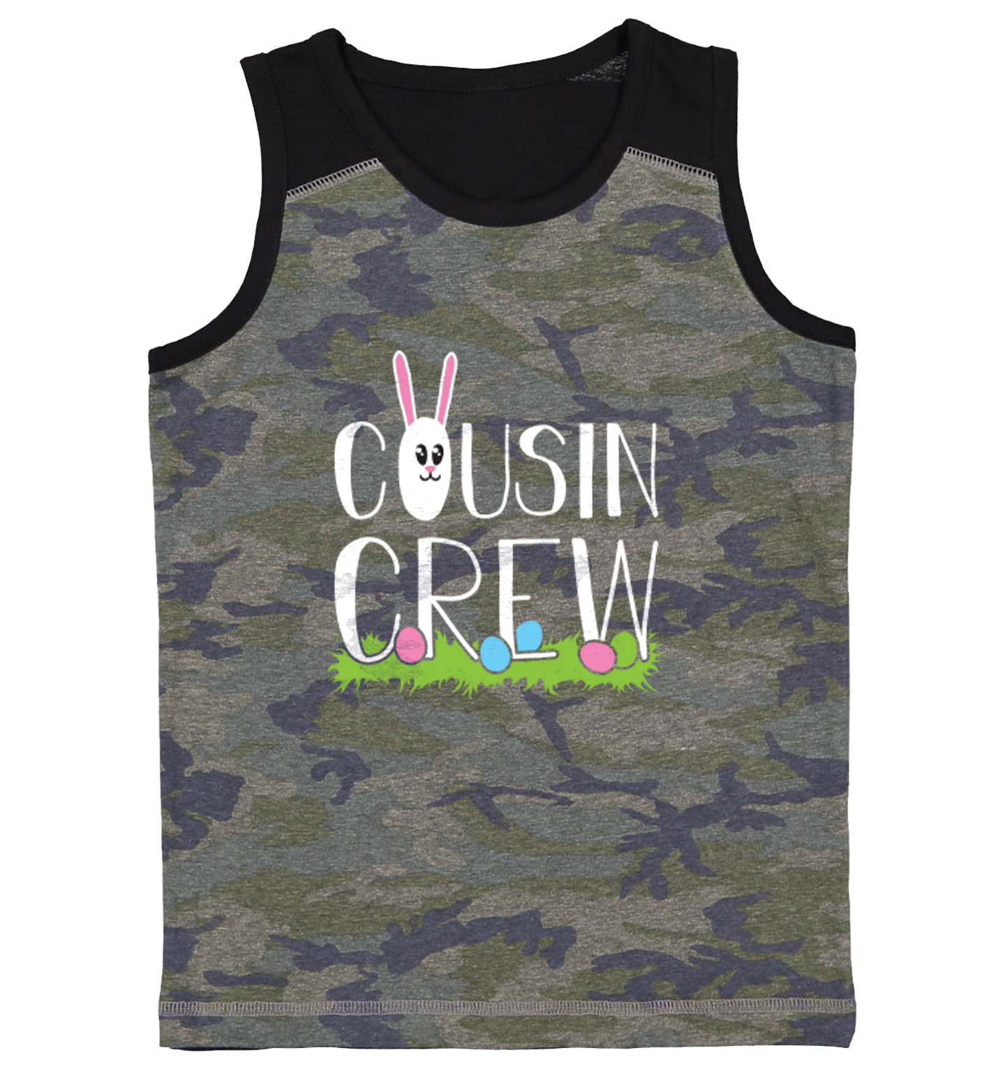 Easter Cousin Crew - Family Best Friends Holiday Cute Youth Contrast Tank Top - Picture 2 of 7