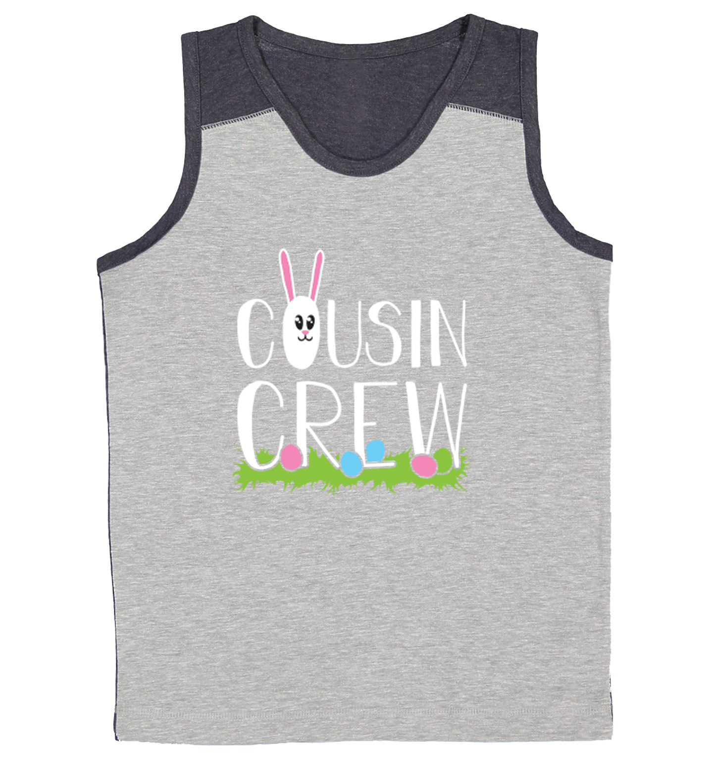Easter Cousin Crew - Family Best Friends Holiday Cute Youth Contrast Tank Top - Picture 6 of 7