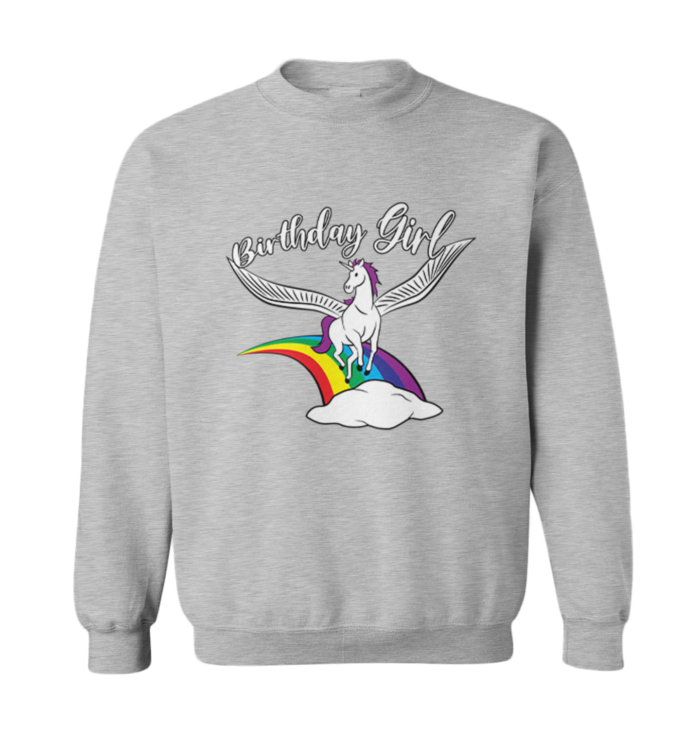 Birthday Girl - Rainbow Magic Unicorn Party Celebrate Toddler Crewneck Sweater - Picture 4 of 8