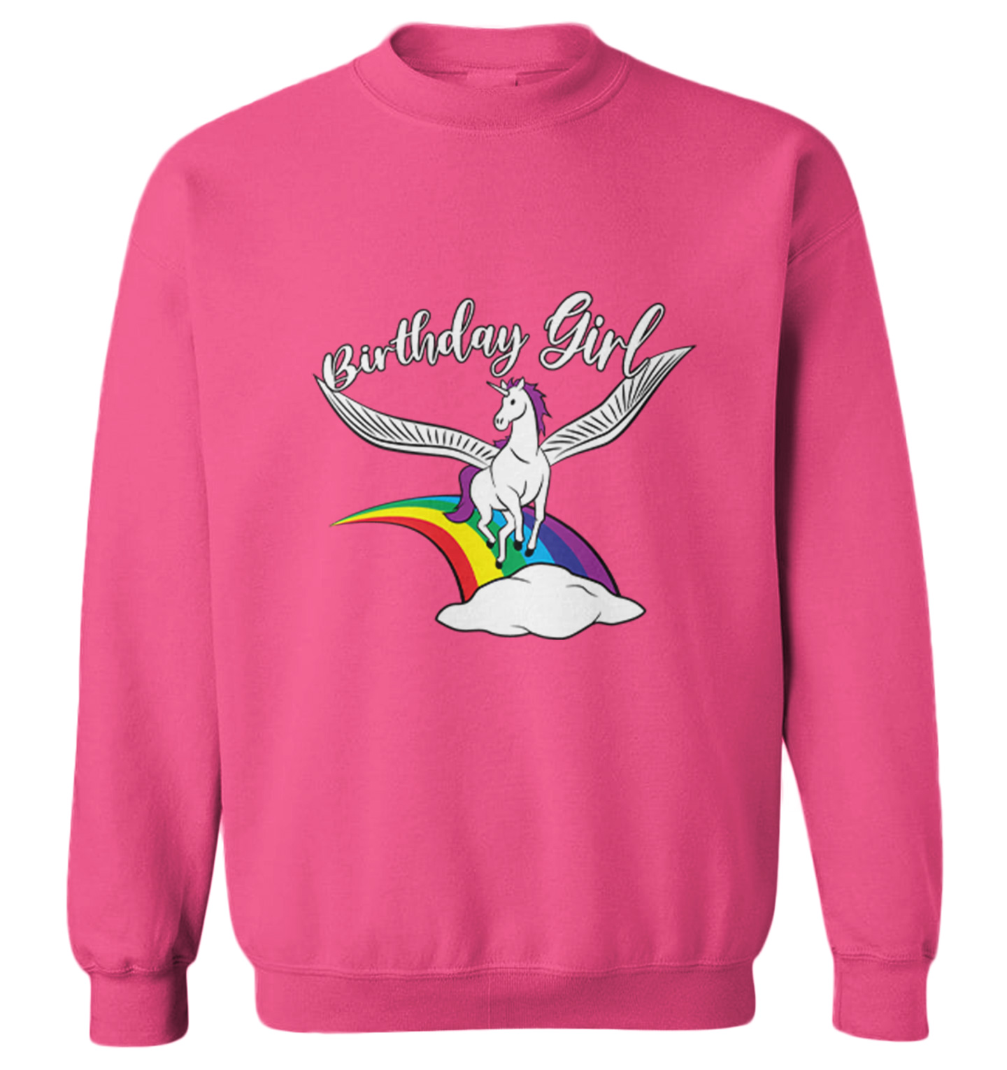 Birthday Girl - Rainbow Magic Unicorn Party Celebrate Toddler Crewneck Sweater - Picture 6 of 8