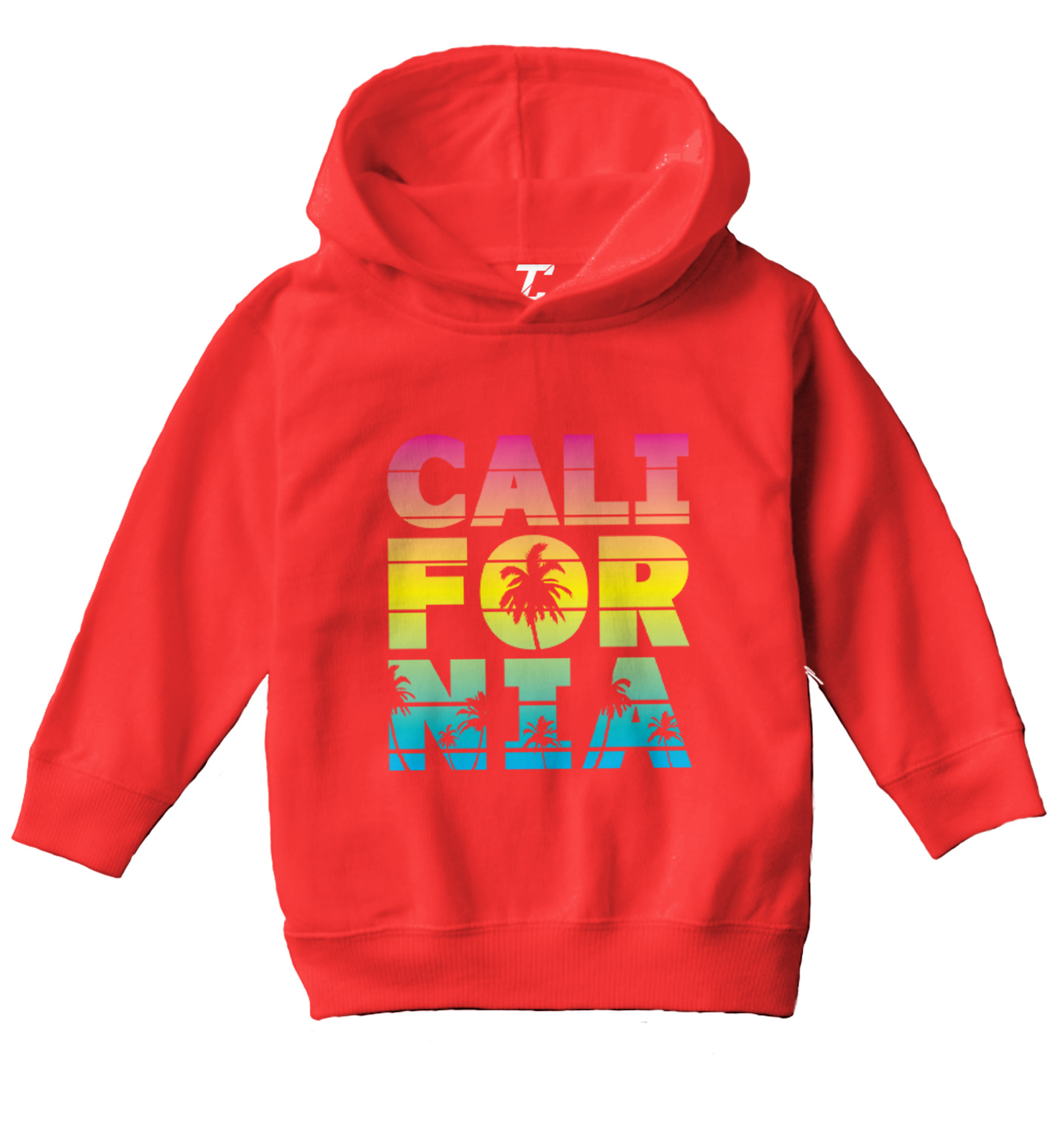 California - Neon Palm Tree Cali Summer Ocean Beach Toddler/Youth Hoodie - Picture 10 of 12