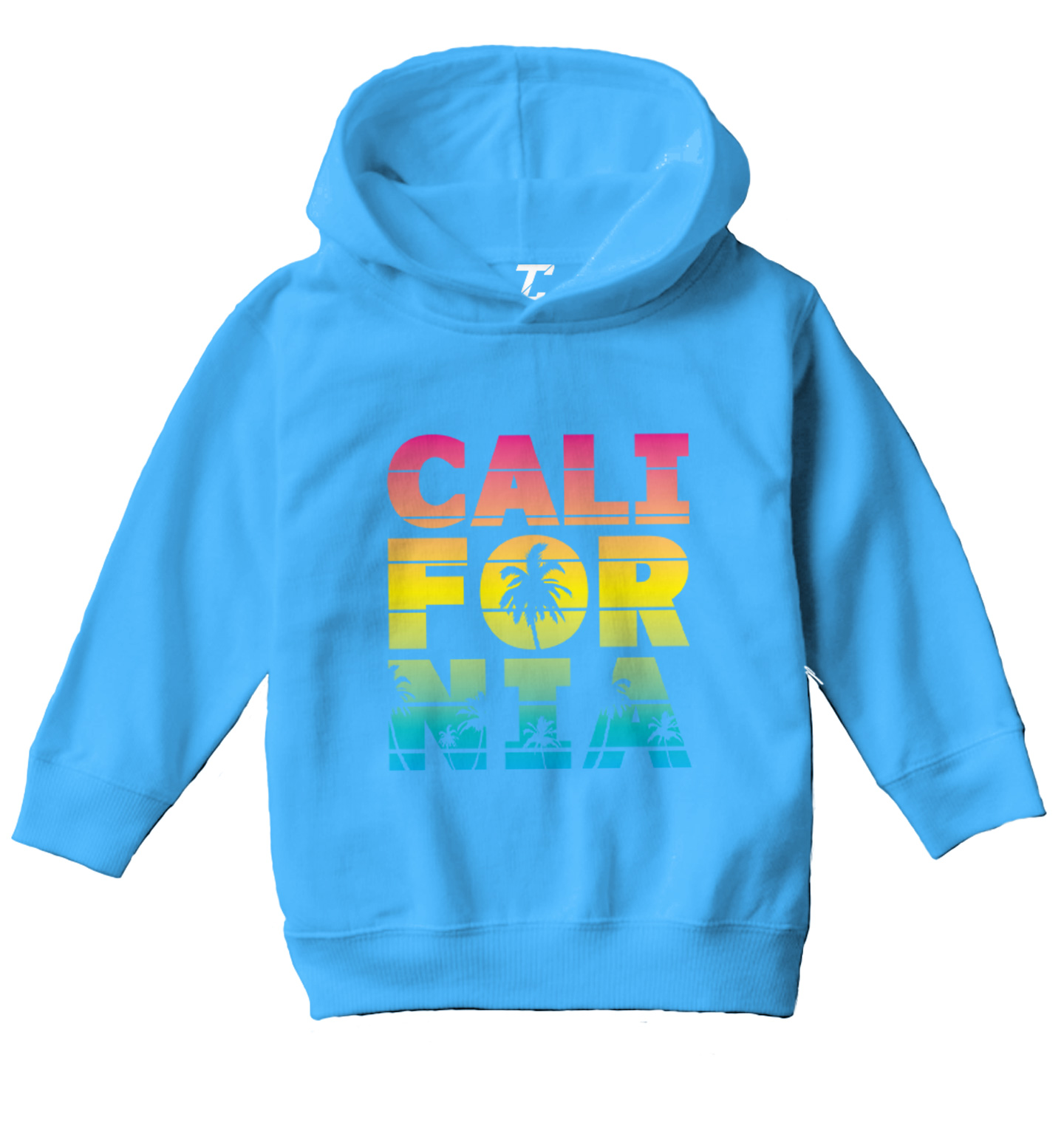 California - Neon Palm Tree Cali Summer Ocean Beach Toddler/Youth Hoodie - Picture 12 of 12
