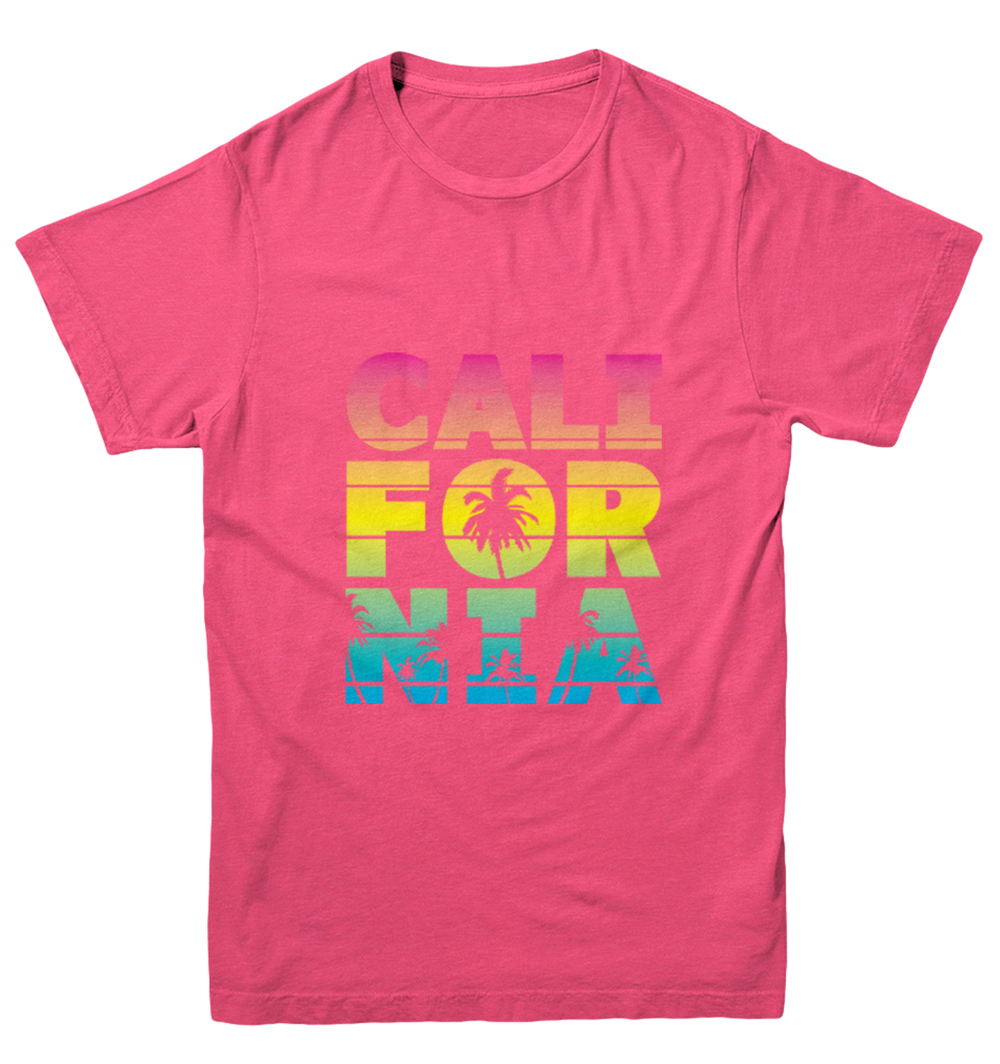 California - Neon Palm Tree Cali Summer Ocean Beach Youth T-Shirt - Picture 9 of 20