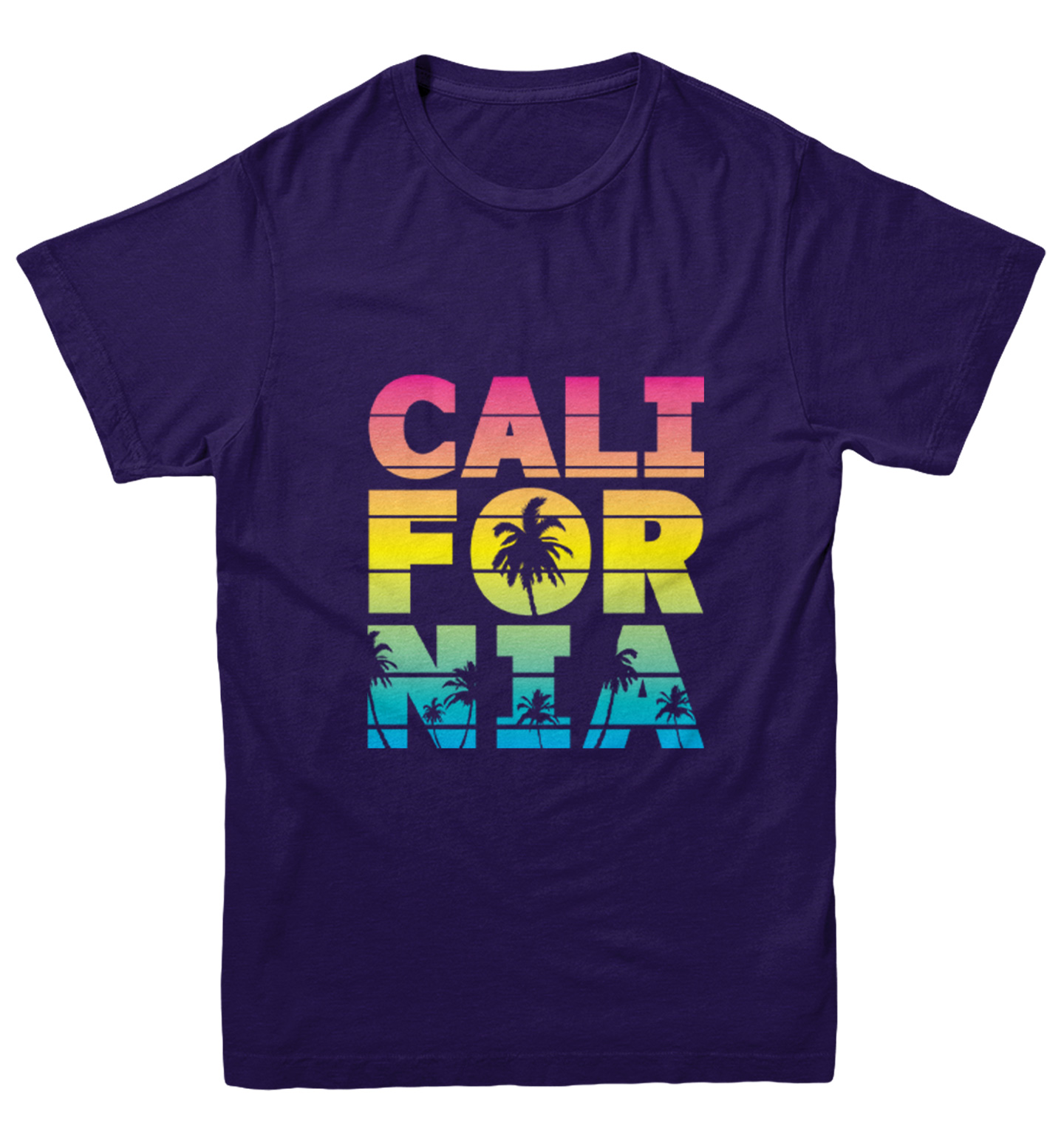 California - Neon Palm Tree Cali Summer Ocean Beach Youth T-Shirt - Picture 10 of 20