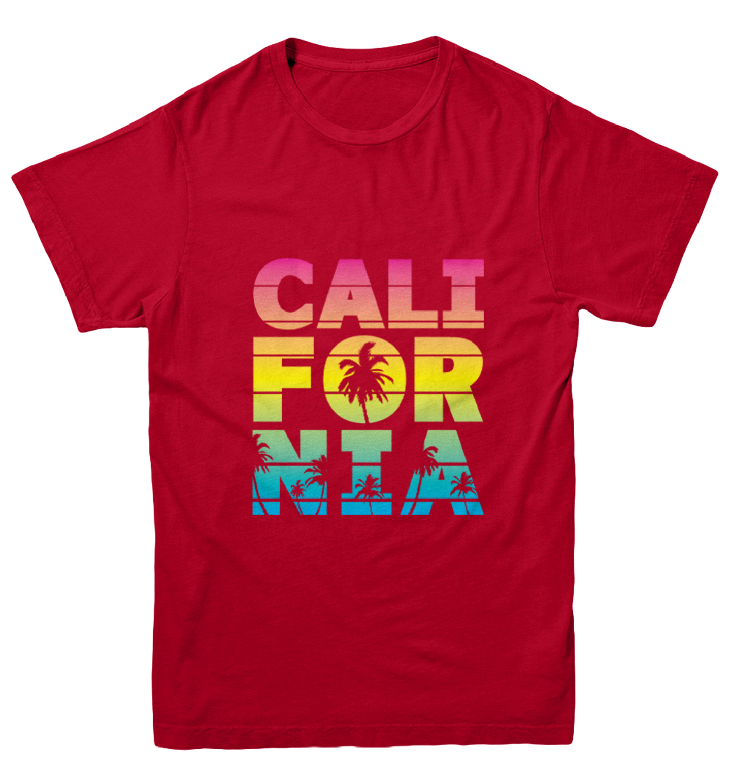 California - Neon Palm Tree Cali Summer Ocean Beach Youth T-Shirt - Picture 11 of 20