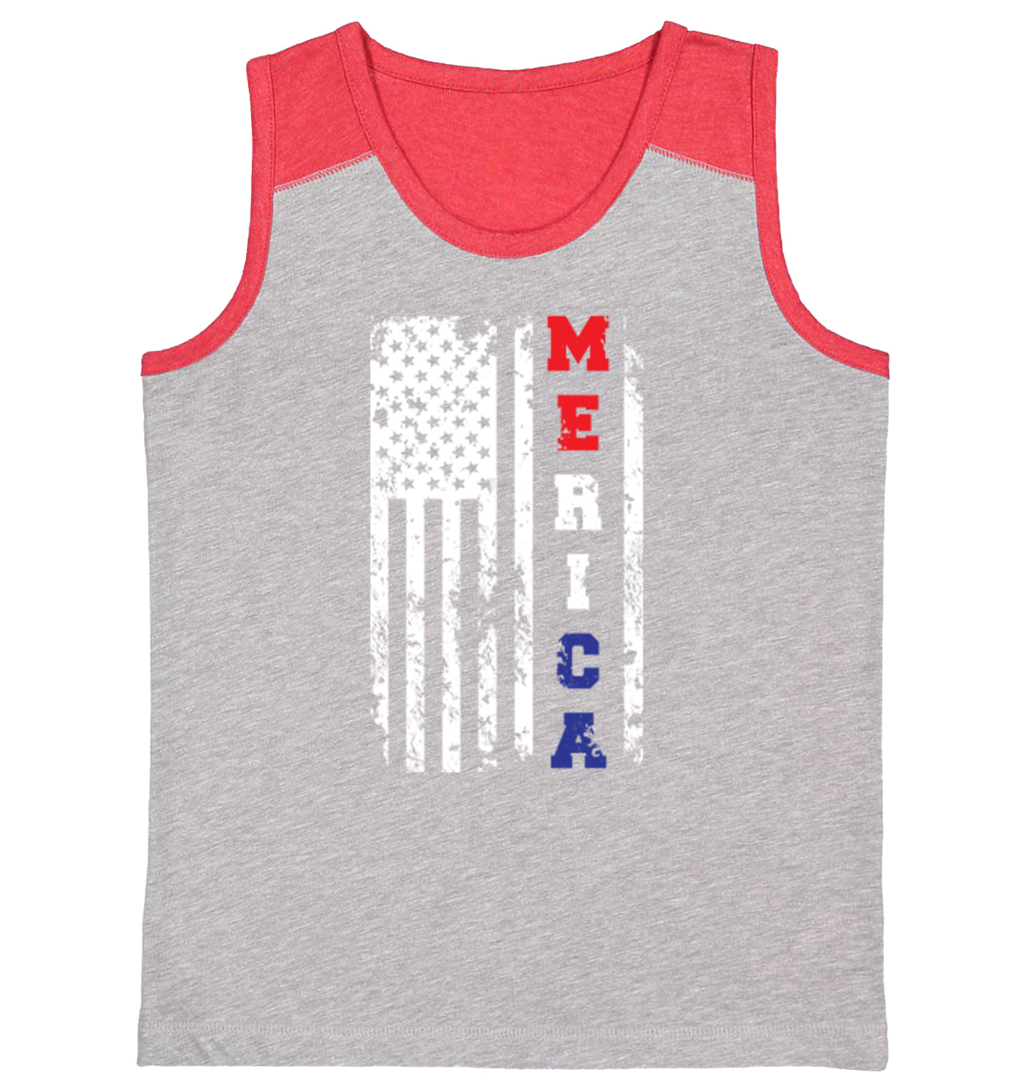 Merica USA Flag - United States 4th Of July America Youth Contrast Tank Top - Picture 7 of 7