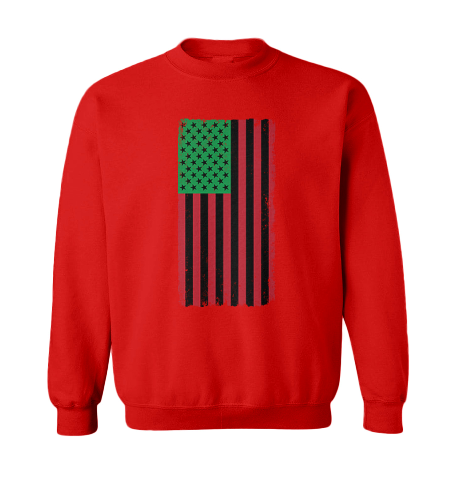 Distressed American Flag Africa Colors - Powerful Pride Toddler Crewneck Sweater - Picture 7 of 8