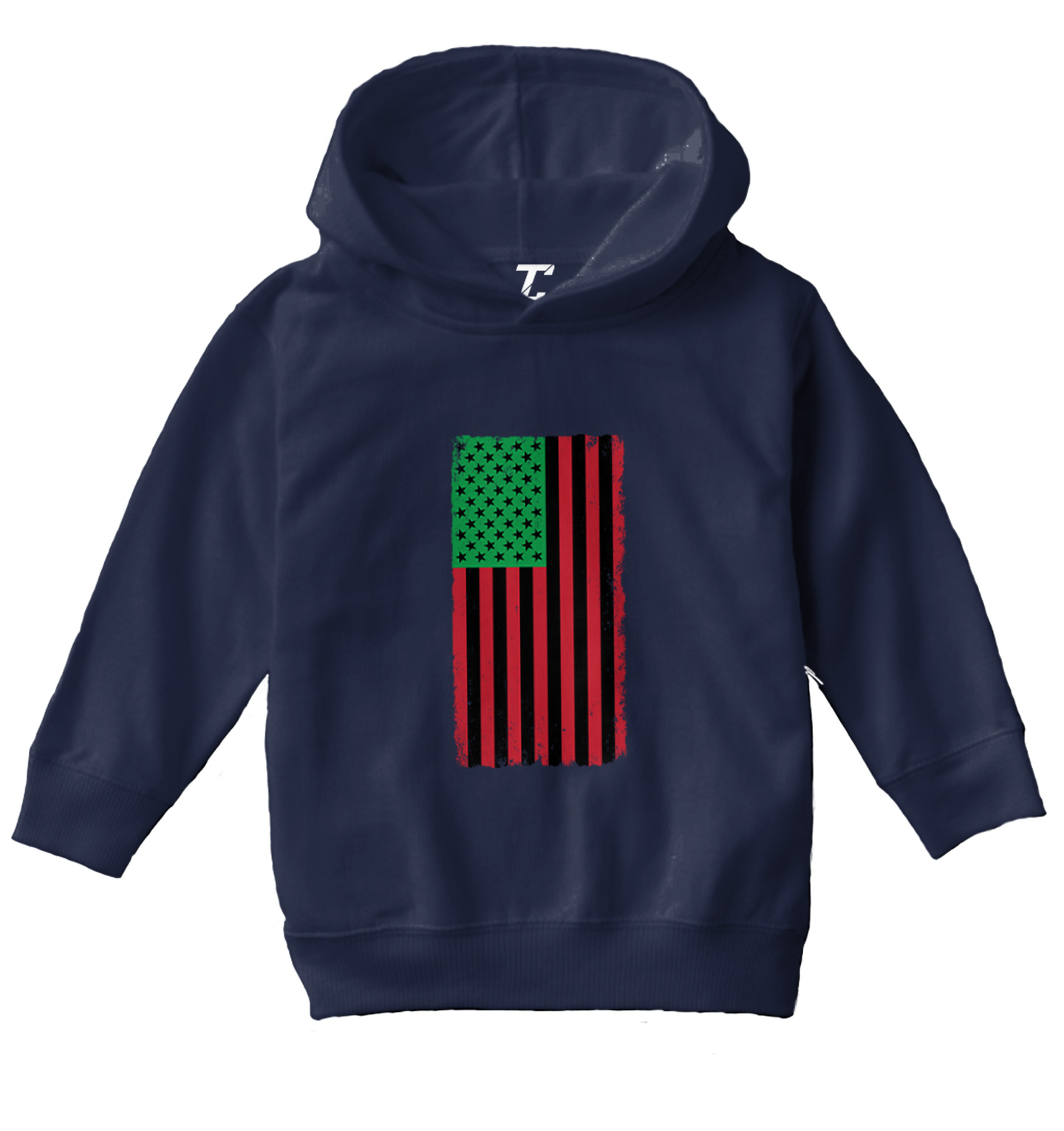 Distressed American Flag Africa Colors - Powerful Pride Toddler/Youth Hoodie - Picture 7 of 12
