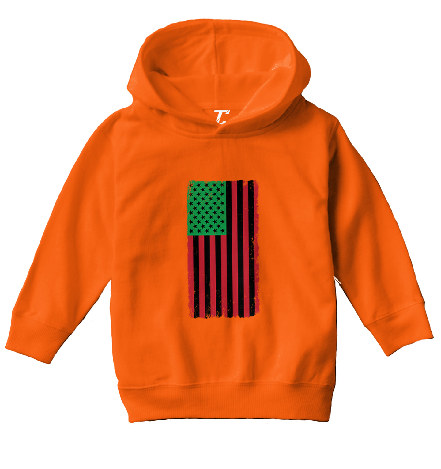 Distressed American Flag Africa Colors - Powerful Pride Toddler/Youth Hoodie - Picture 8 of 12