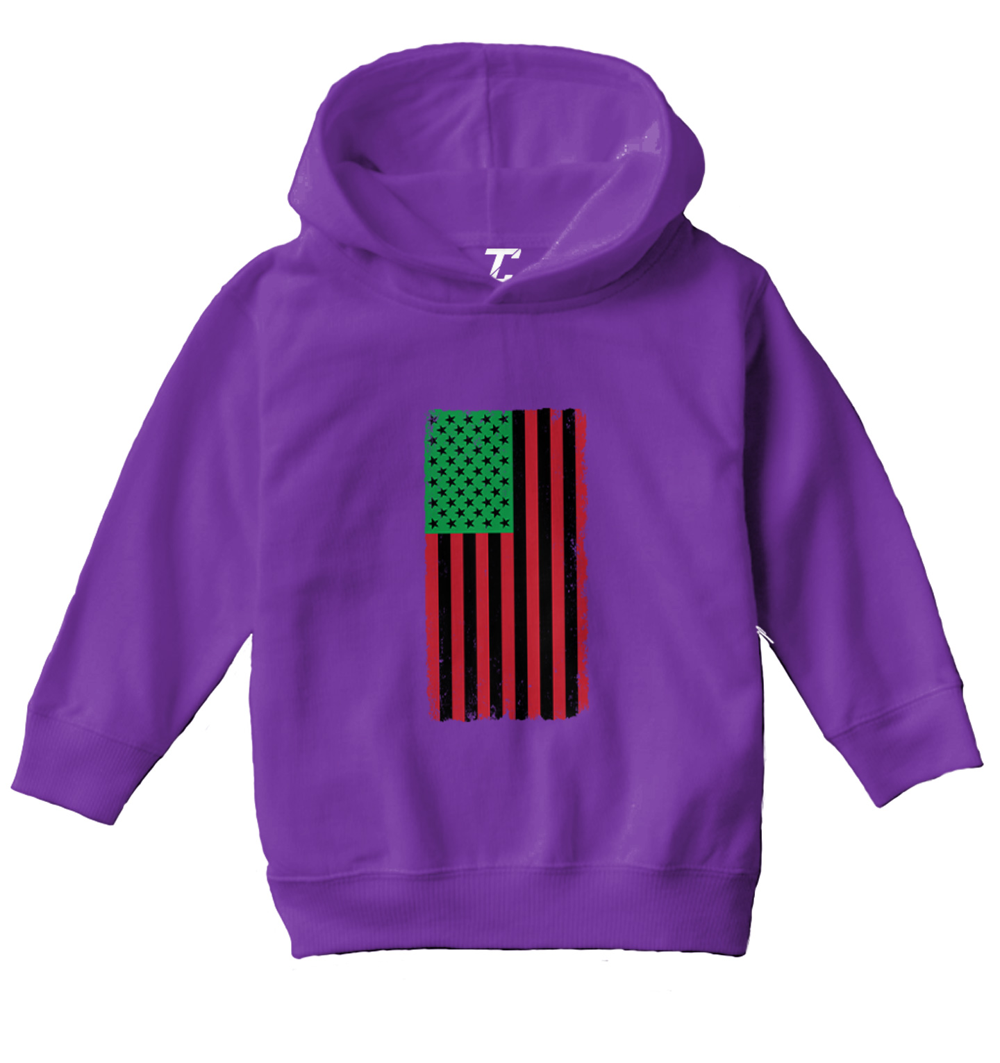 Distressed American Flag Africa Colors - Powerful Pride Toddler/Youth Hoodie - Picture 9 of 12