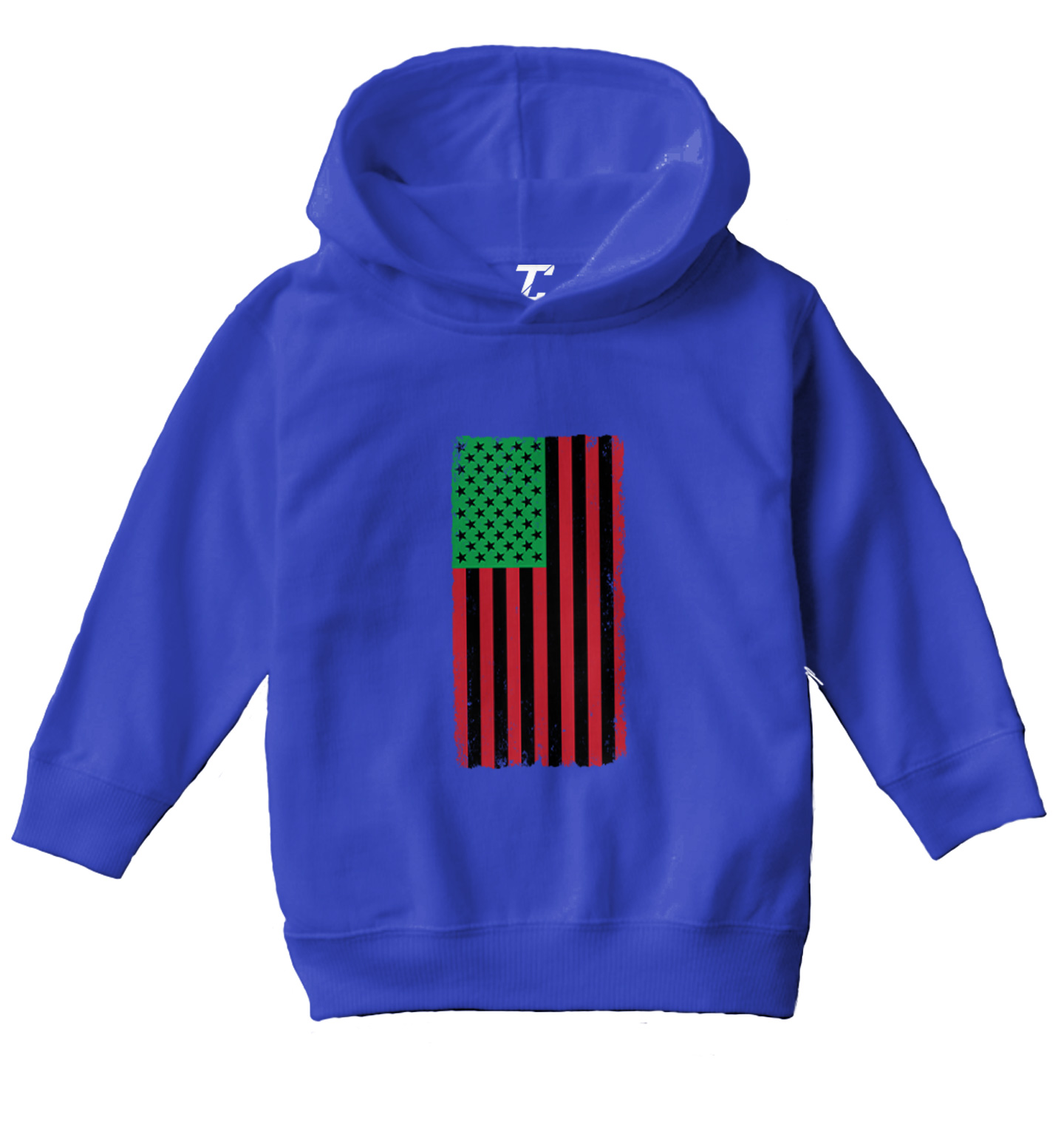 Distressed American Flag Africa Colors - Powerful Pride Toddler/Youth Hoodie - Picture 11 of 12