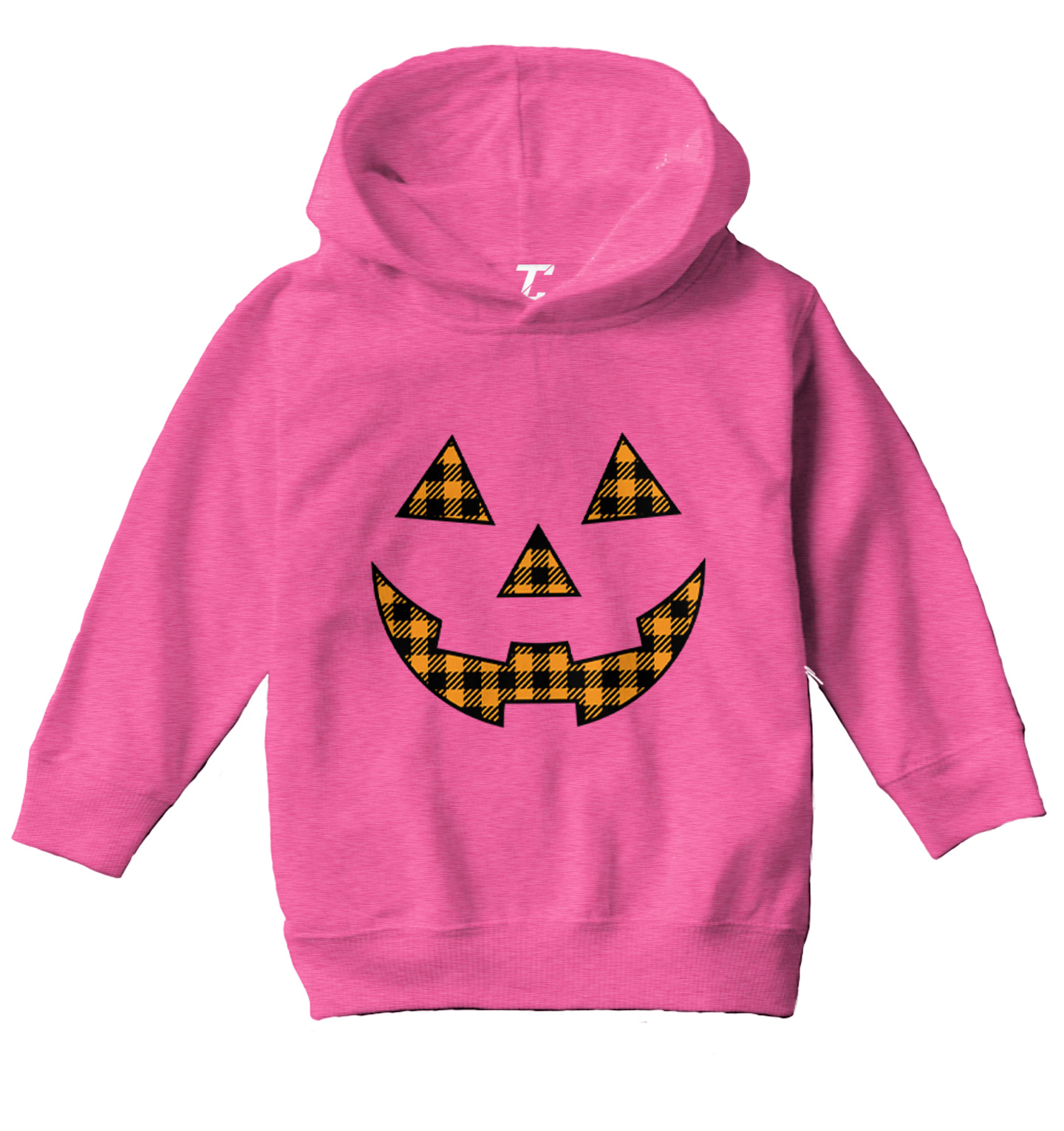 Plaid Pumpkin Face - Halloween Outfit Costume Toddler/Youth Hoodie - Picture 4 of 12