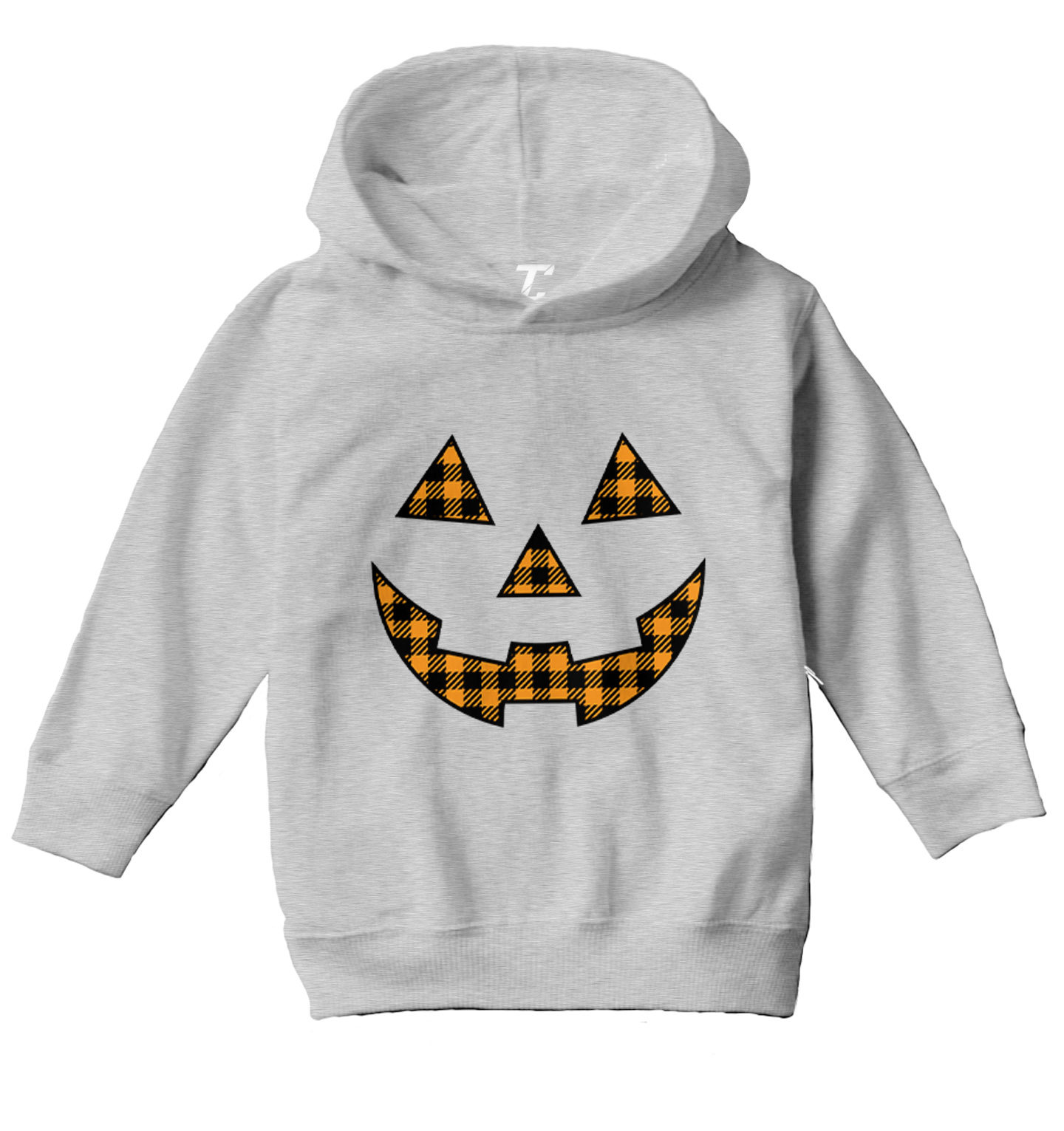 Plaid Pumpkin Face - Halloween Outfit Costume Toddler/Youth Hoodie - Picture 6 of 12