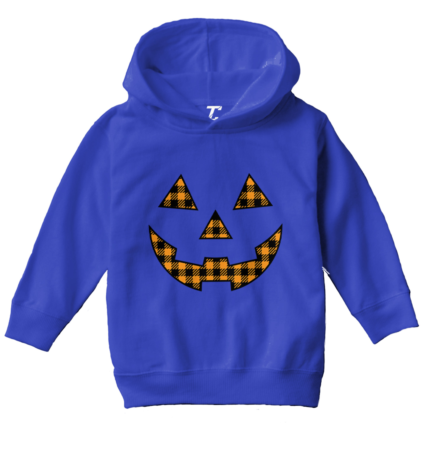 Plaid Pumpkin Face - Halloween Outfit Costume Toddler/Youth Hoodie - Picture 11 of 12