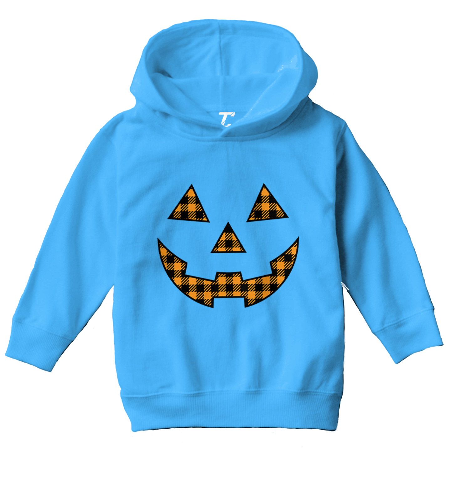 Plaid Pumpkin Face - Halloween Outfit Costume Toddler/Youth Hoodie - Picture 12 of 12