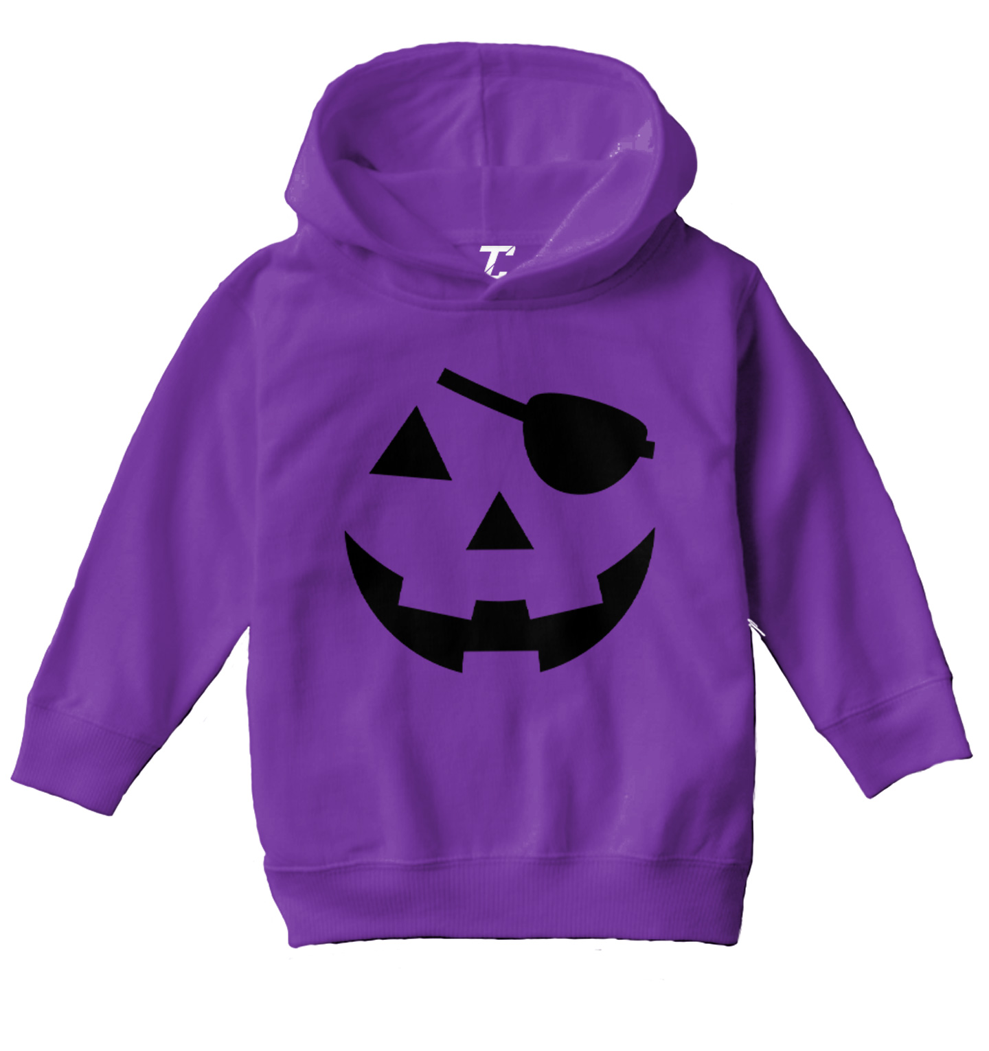 Pirate Pumpkin Face - Halloween Outfit Costume Eyepatch Toddler/Youth Hoodie - Picture 7 of 10