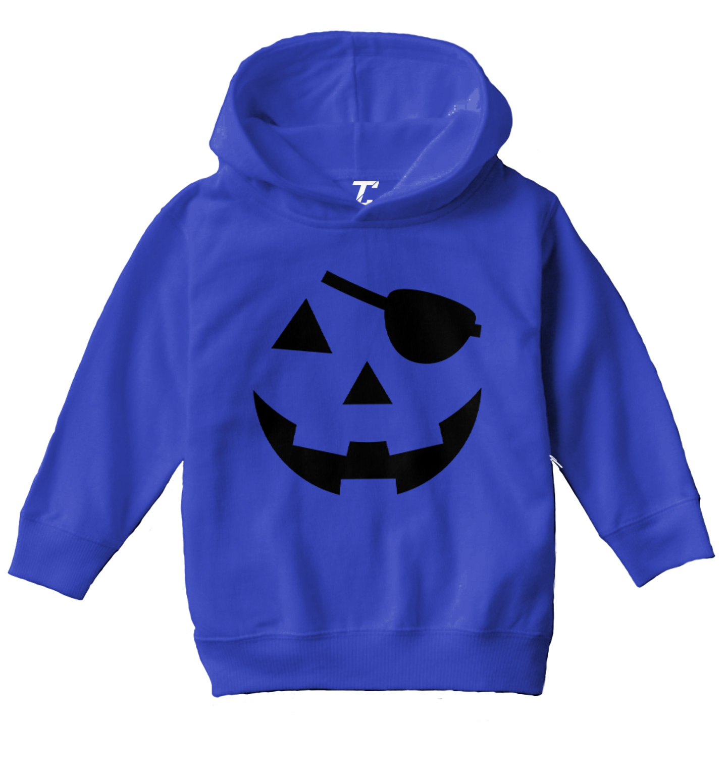 Pirate Pumpkin Face - Halloween Outfit Costume Eyepatch Toddler/Youth Hoodie - Picture 9 of 10