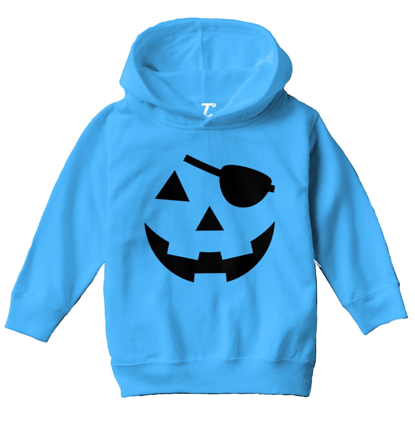 Pirate Pumpkin Face - Halloween Outfit Costume Eyepatch Toddler/Youth Hoodie - Picture 10 of 10