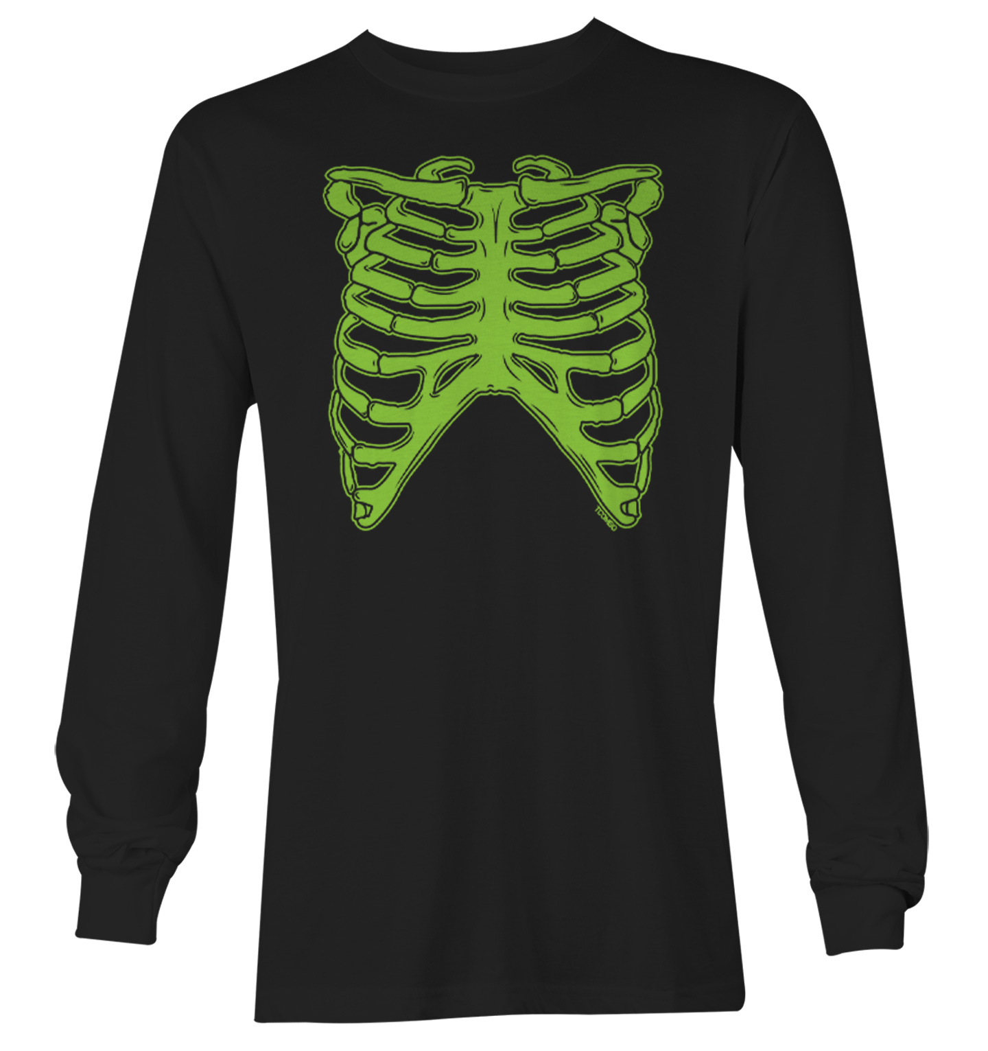 Skeleton Ribcage Neon - Green Bones Outfit Costume Youth T-Shirt - Picture 13 of 20