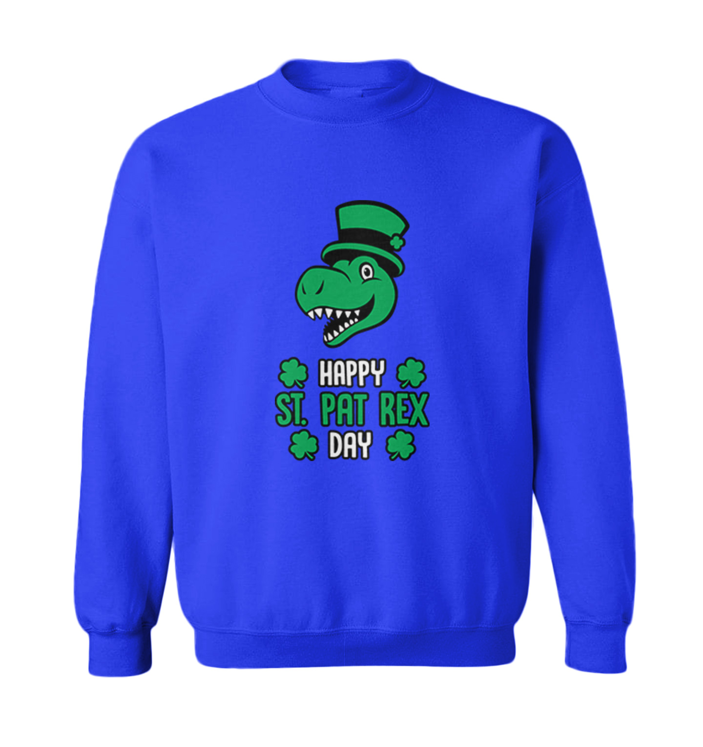 Happy St. Pat Rex Day - Dinosaur Pun St. Patrick's Day Toddler Crewneck Sweater - Picture 8 of 8