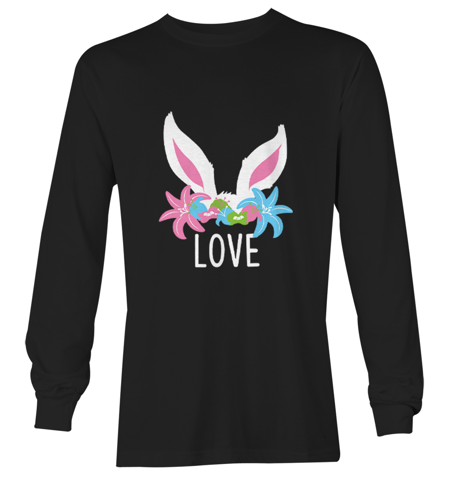 Love Bunny Ears - Easter Rabbit Cute Adorable Flowers Youth T-Shirt - Picture 13 of 20