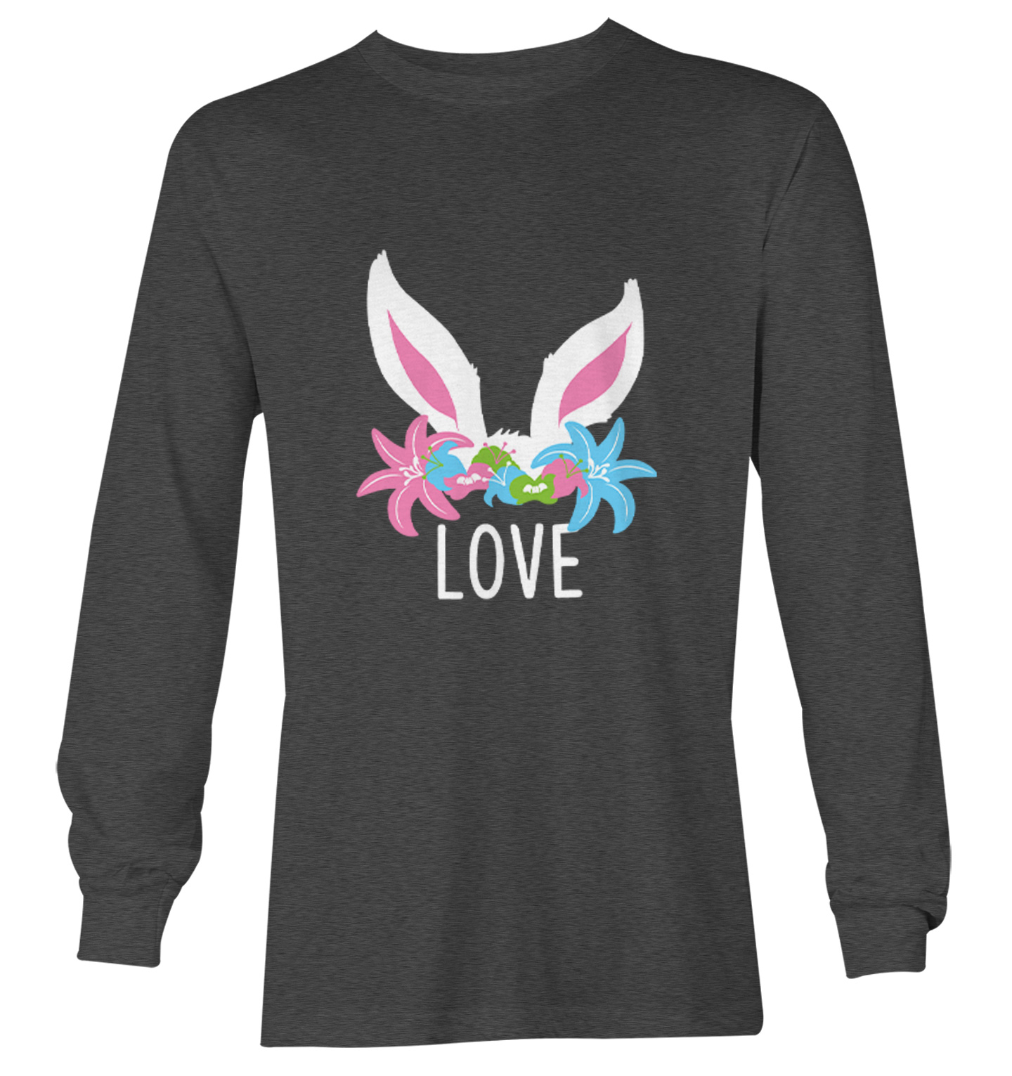 Love Bunny Ears - Easter Rabbit Cute Adorable Flowers Youth T-Shirt - Picture 14 of 20