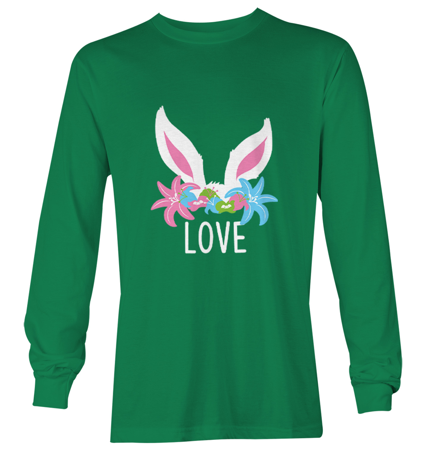 Love Bunny Ears - Easter Rabbit Cute Adorable Flowers Youth T-Shirt - Picture 15 of 20
