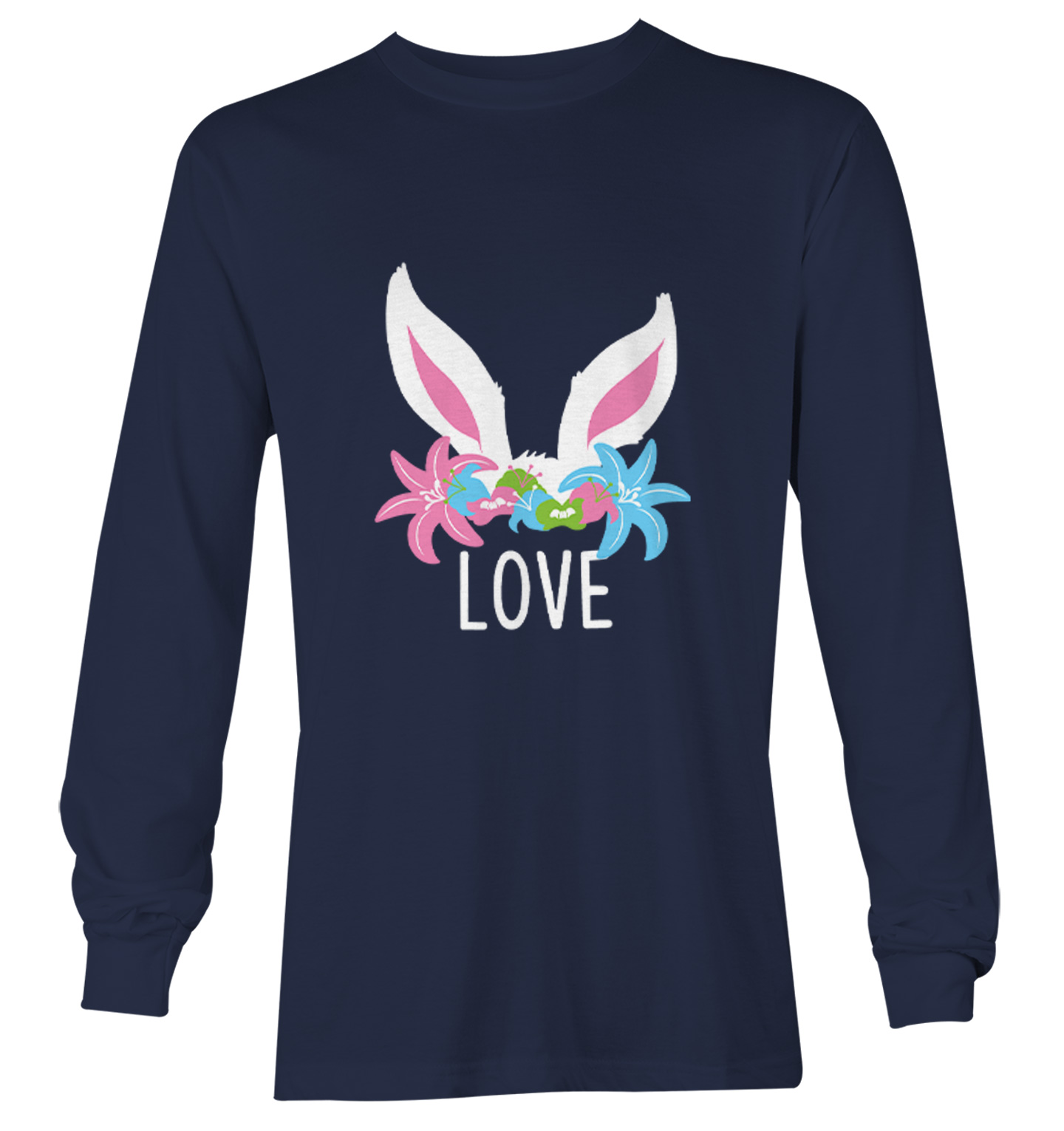 Love Bunny Ears - Easter Rabbit Cute Adorable Flowers Youth T-Shirt - Picture 17 of 20