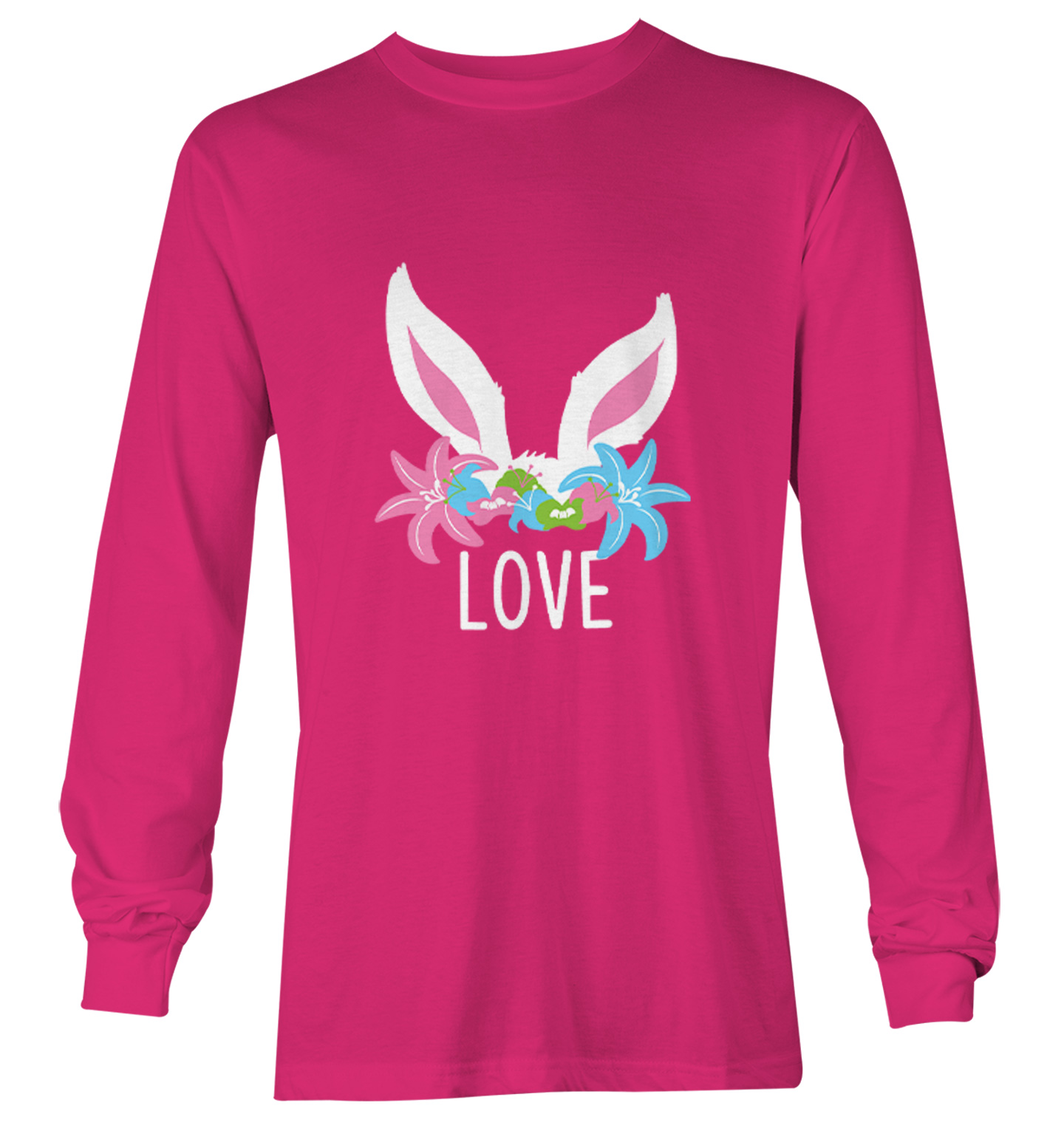 Love Bunny Ears - Easter Rabbit Cute Adorable Flowers Youth T-Shirt - Picture 18 of 20