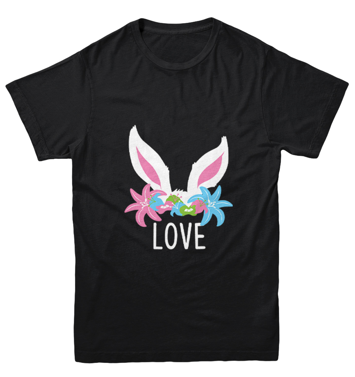 Love Bunny Ears - Easter Rabbit Cute Adorable Flowers Youth T-Shirt - Picture 2 of 20
