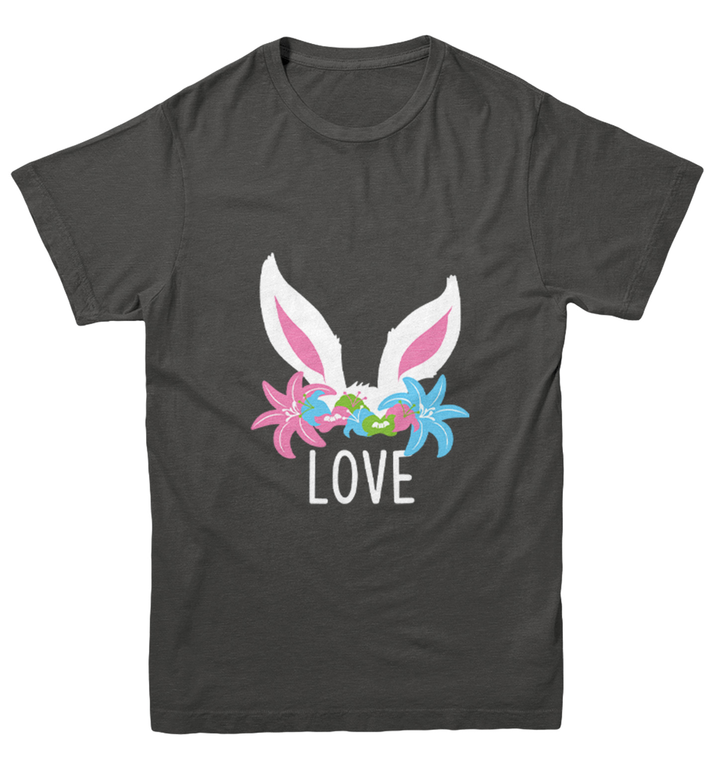 Love Bunny Ears - Easter Rabbit Cute Adorable Flowers Youth T-Shirt - Picture 3 of 20