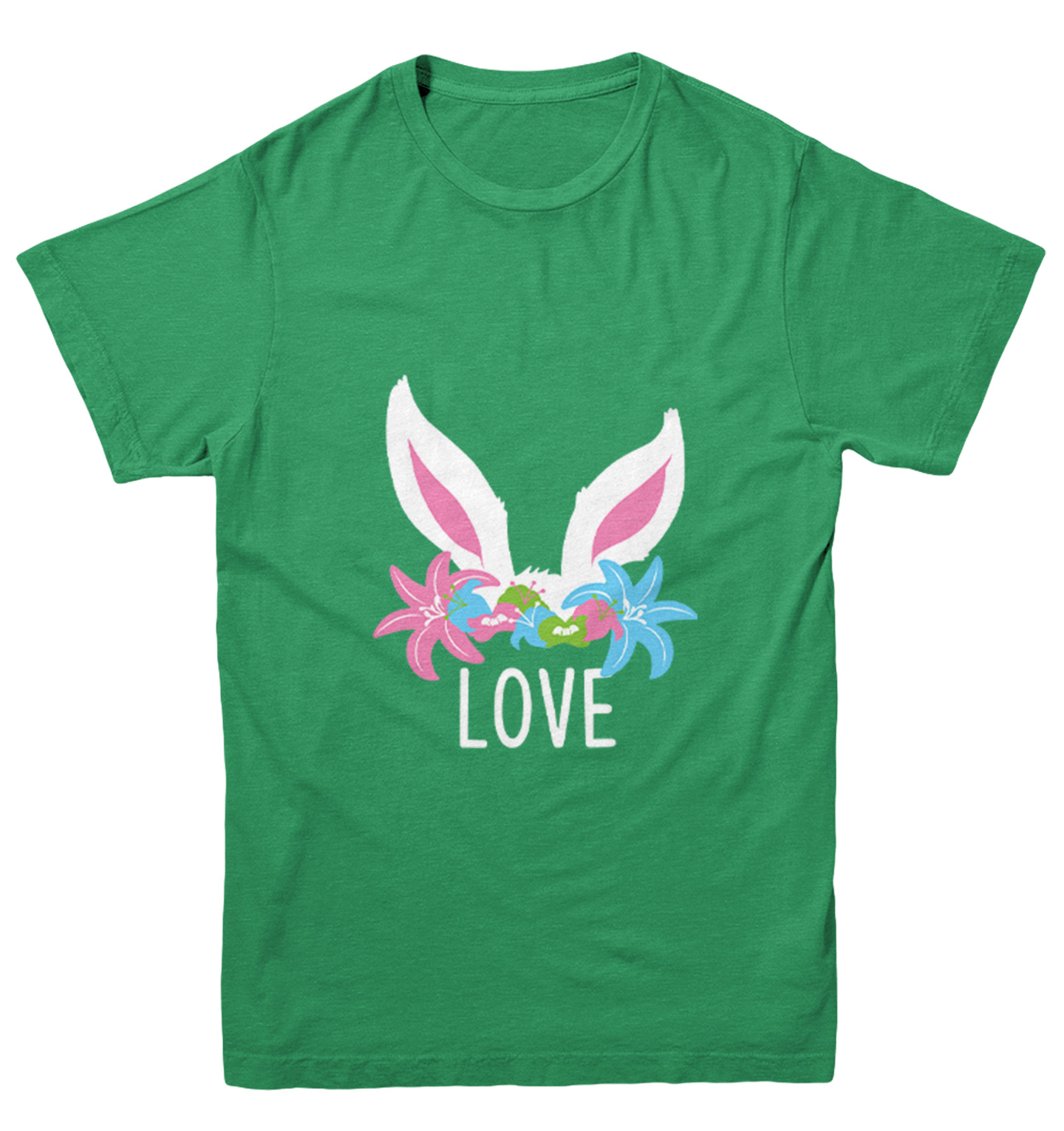 Love Bunny Ears - Easter Rabbit Cute Adorable Flowers Youth T-Shirt - Picture 4 of 20