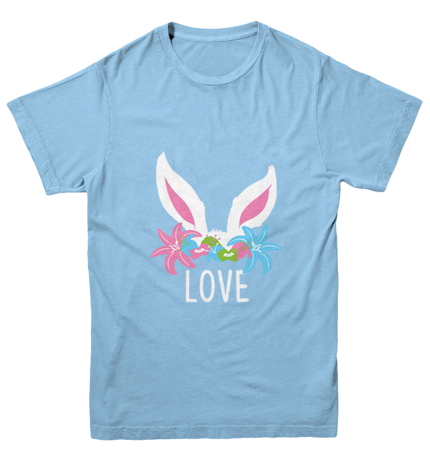 Love Bunny Ears - Easter Rabbit Cute Adorable Flowers Youth T-Shirt - Picture 5 of 20