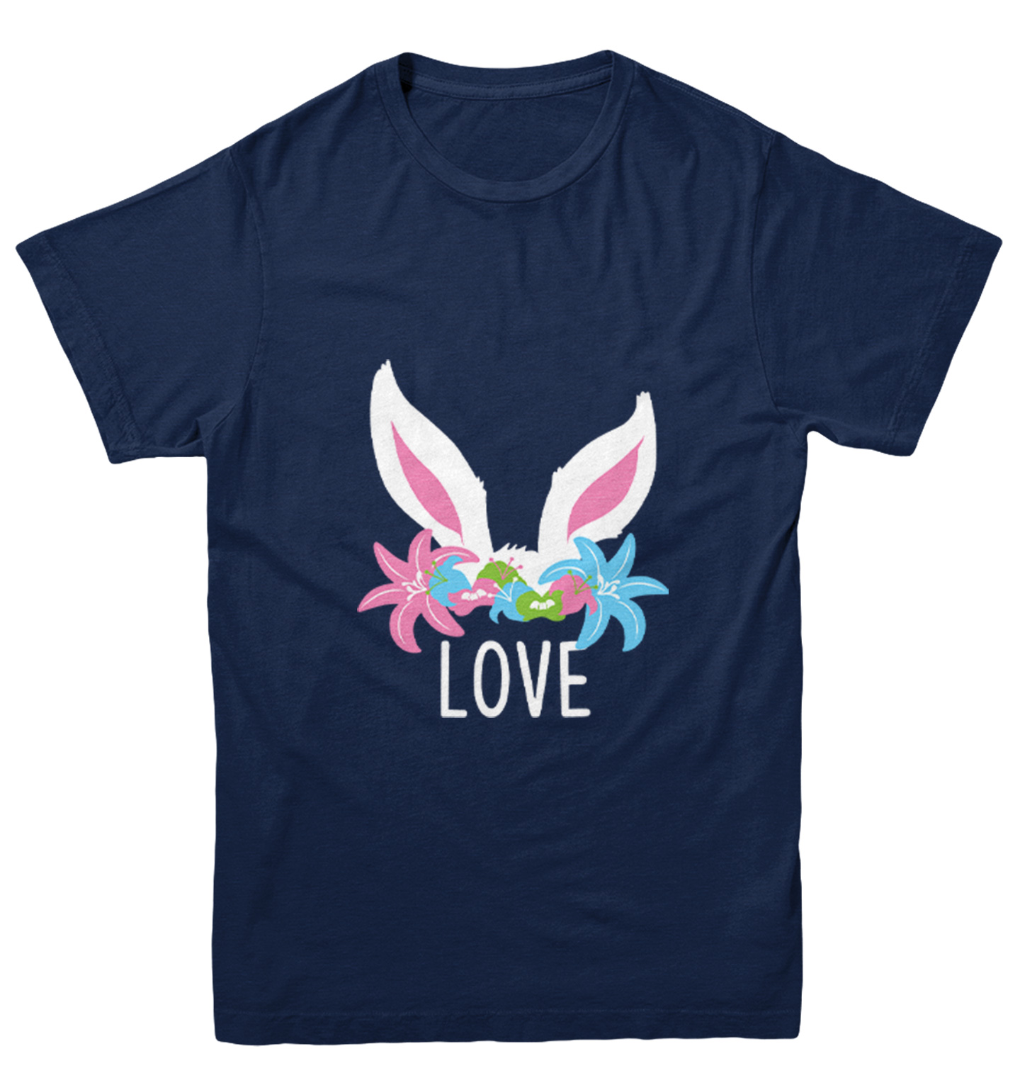 Love Bunny Ears - Easter Rabbit Cute Adorable Flowers Youth T-Shirt - Picture 7 of 20