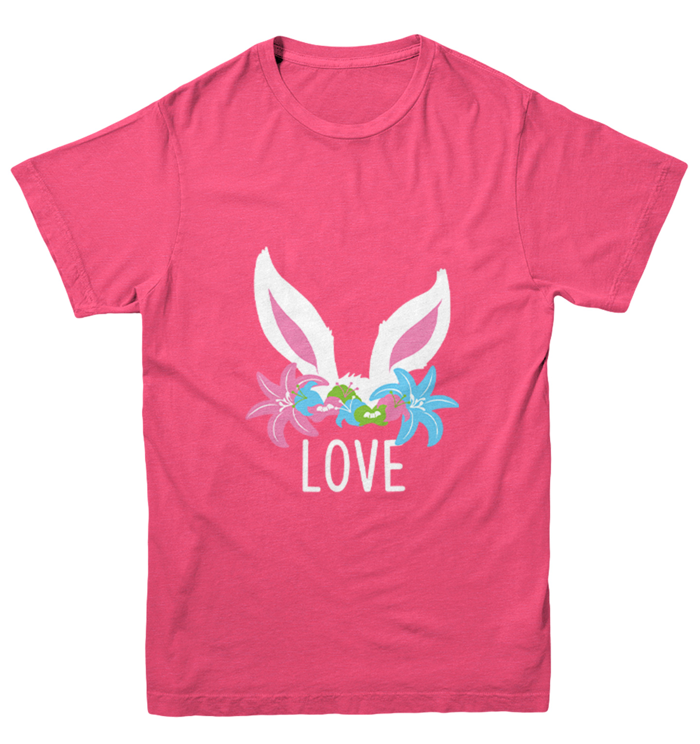 Love Bunny Ears - Easter Rabbit Cute Adorable Flowers Youth T-Shirt - Picture 9 of 20