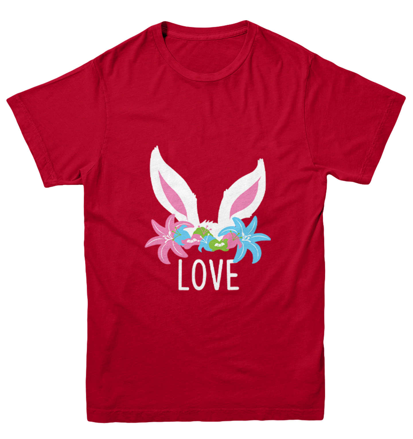 Love Bunny Ears - Easter Rabbit Cute Adorable Flowers Youth T-Shirt - Picture 11 of 20