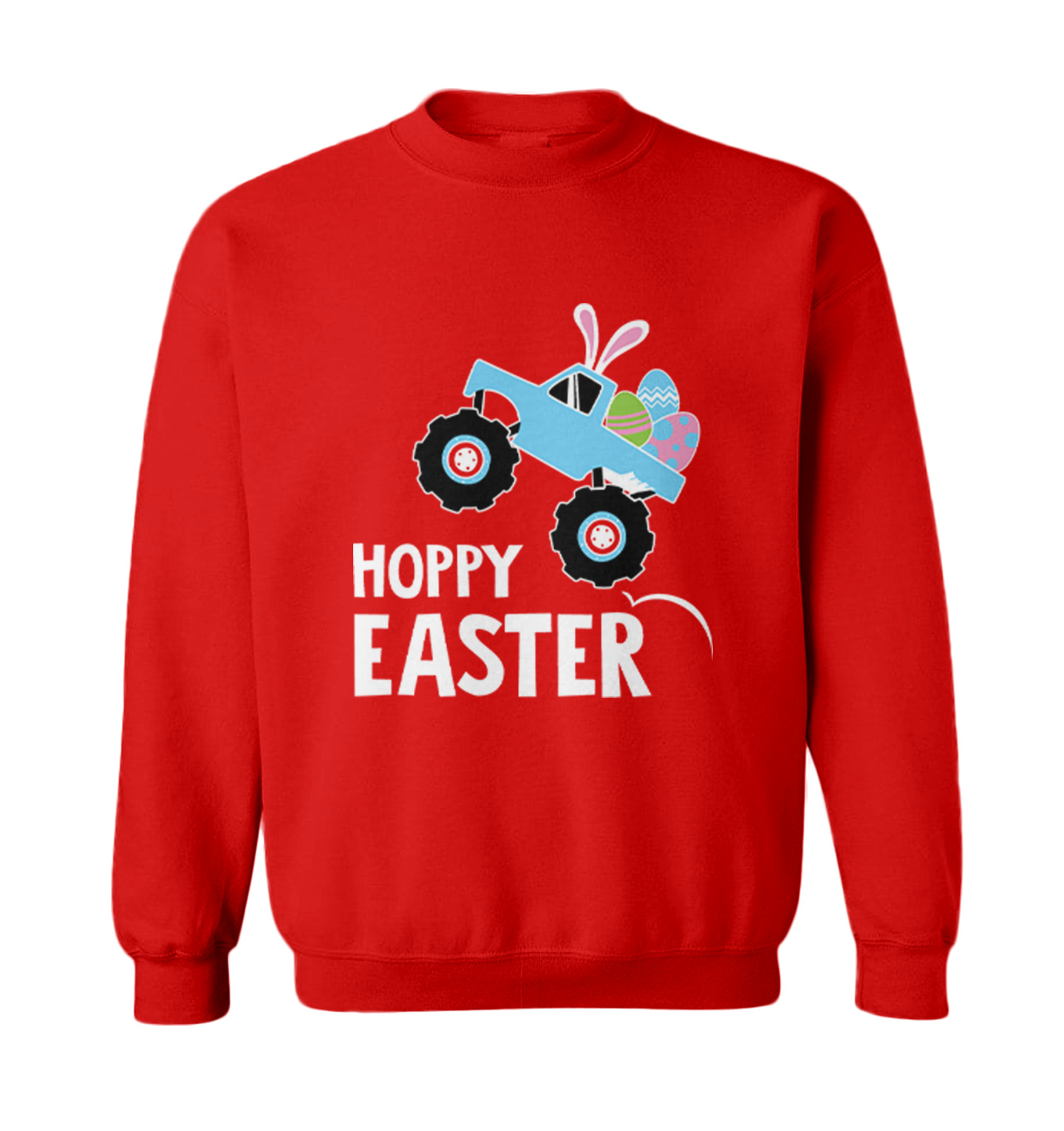 Hoppy Easter Monster Truck - Rabbit Bunny Eggs Toddler Crewneck Sweater - Picture 7 of 8