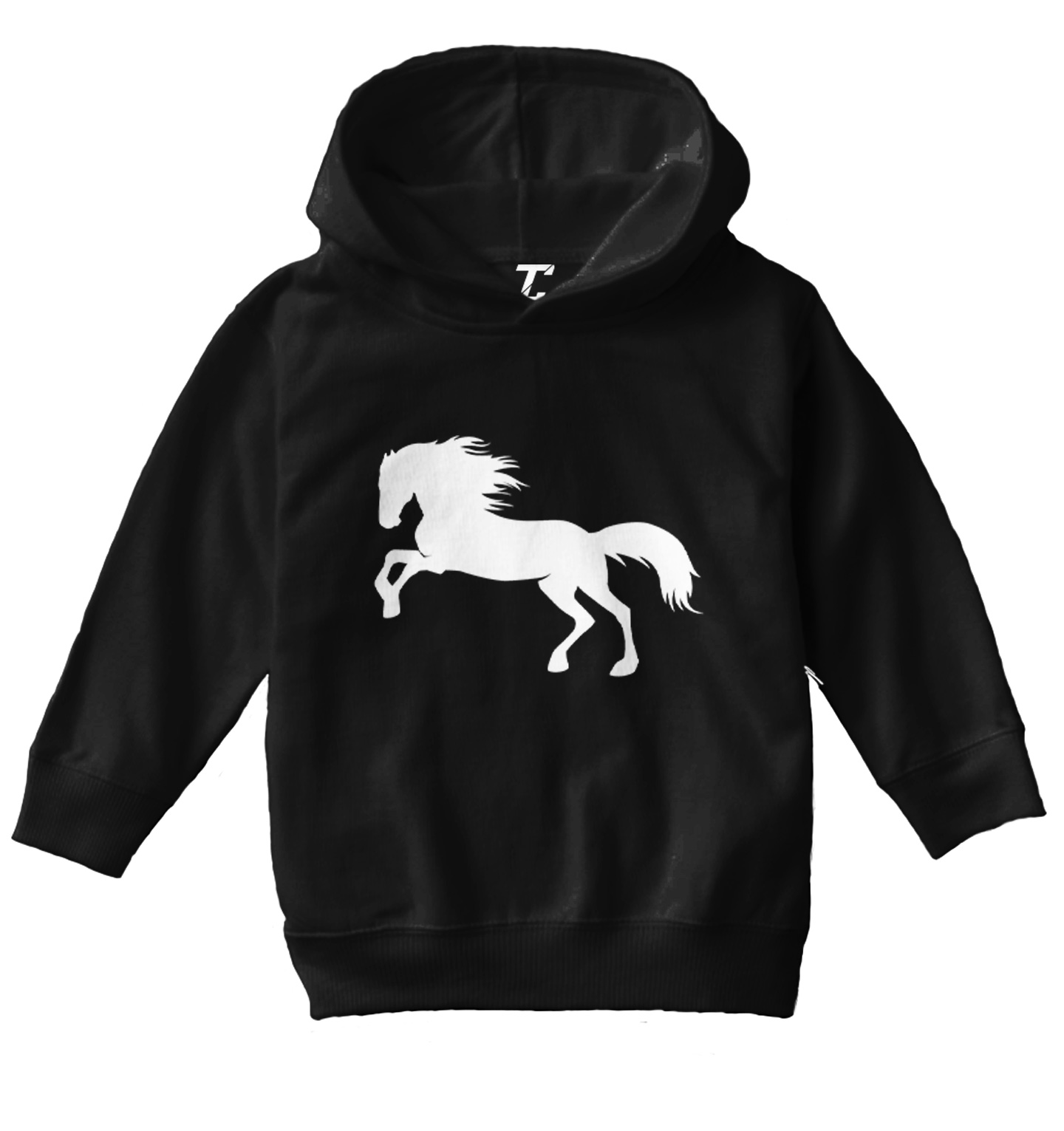 Horse Silhouette - Pony Horsey Farm Animal Thoroughbred Toddler/Youth Hoodie - Picture 2 of 12