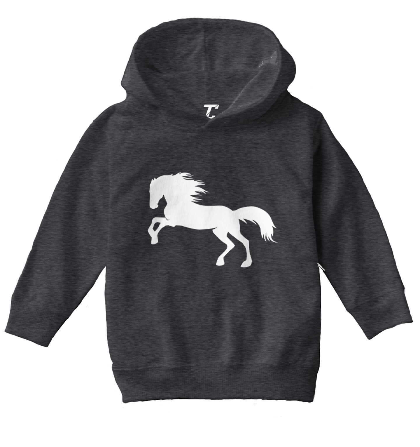 Horse Silhouette - Pony Horsey Farm Animal Thoroughbred Toddler/Youth Hoodie - Picture 3 of 12