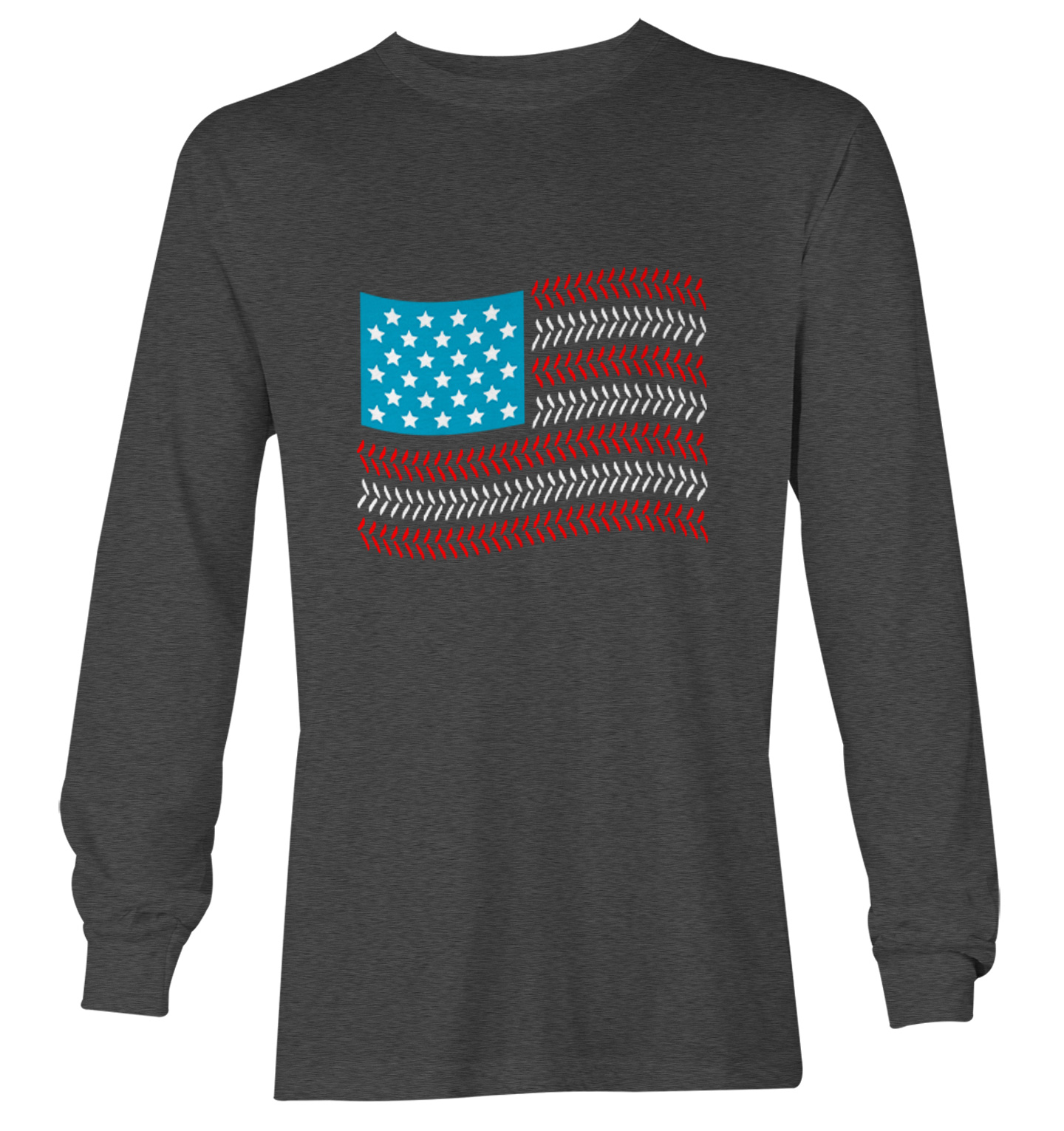 USA Flag With Baseball Seams - Sports Stars & Stripes Youth T-Shirt - Picture 14 of 20