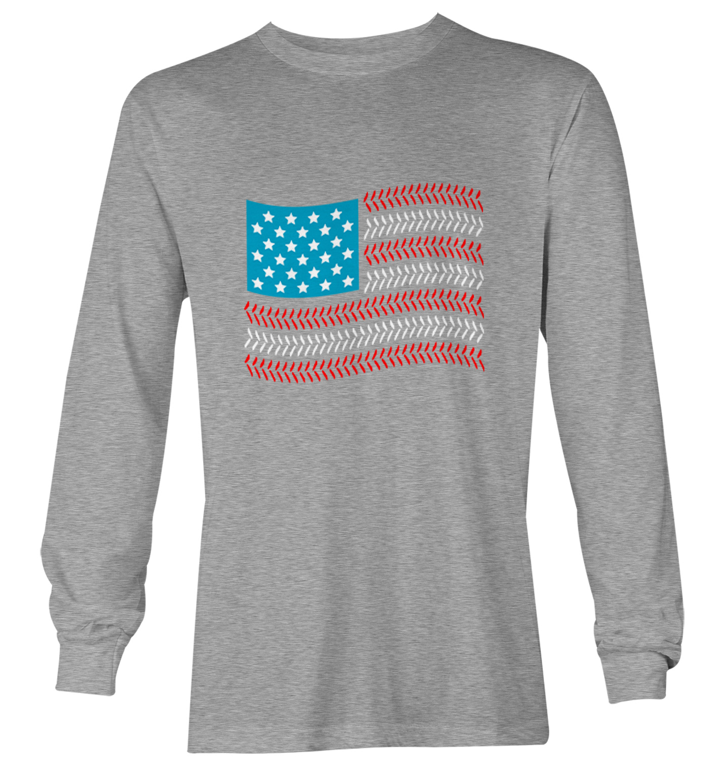 USA Flag With Baseball Seams - Sports Stars & Stripes Youth T-Shirt - Picture 16 of 20