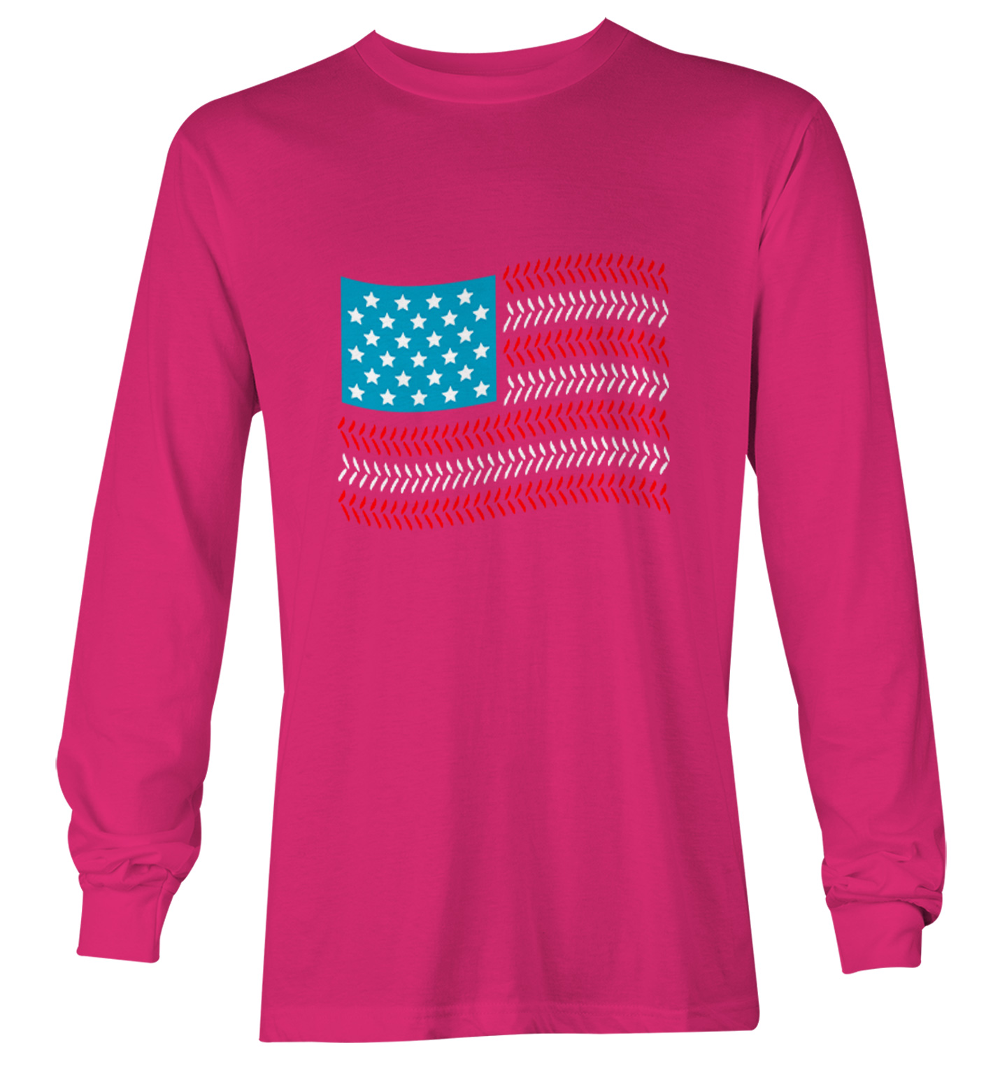 USA Flag With Baseball Seams - Sports Stars & Stripes Youth T-Shirt - Picture 18 of 20