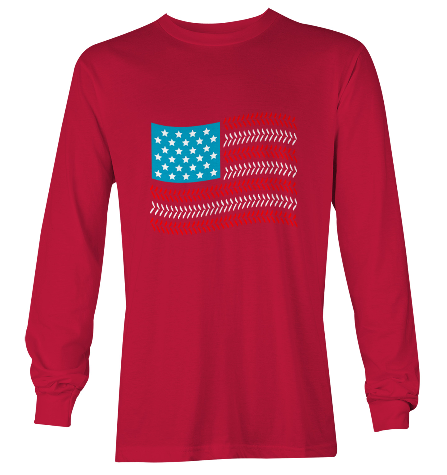 USA Flag With Baseball Seams - Sports Stars & Stripes Youth T-Shirt - Picture 19 of 20