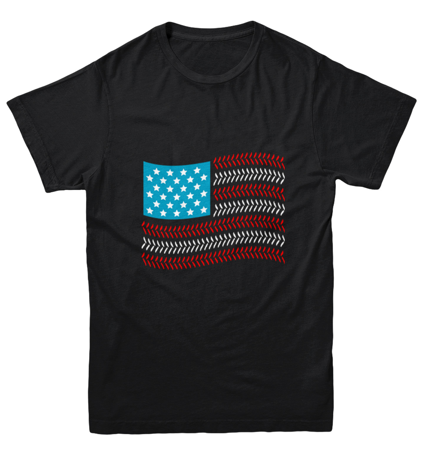 USA Flag With Baseball Seams - Sports Stars & Stripes Youth T-Shirt - Picture 2 of 20