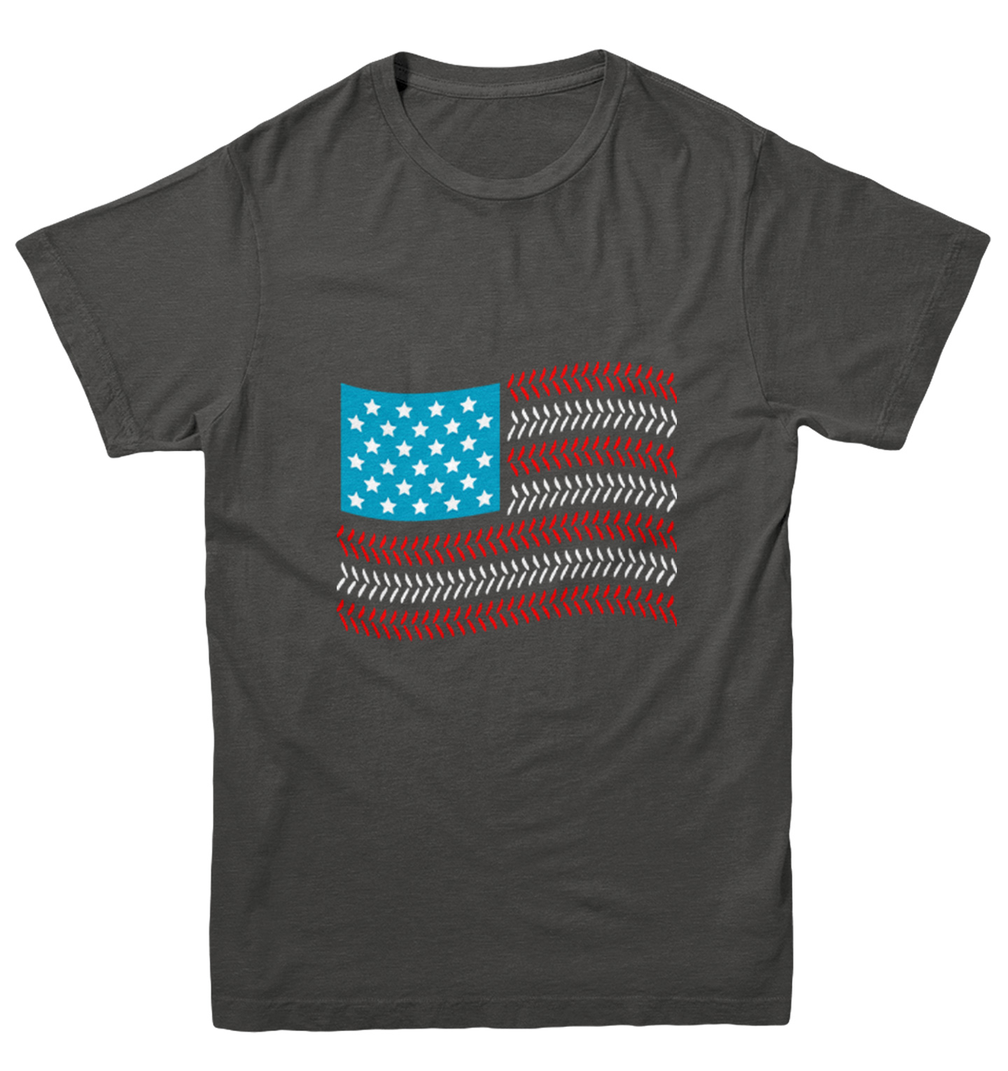 USA Flag With Baseball Seams - Sports Stars & Stripes Youth T-Shirt - Picture 3 of 20
