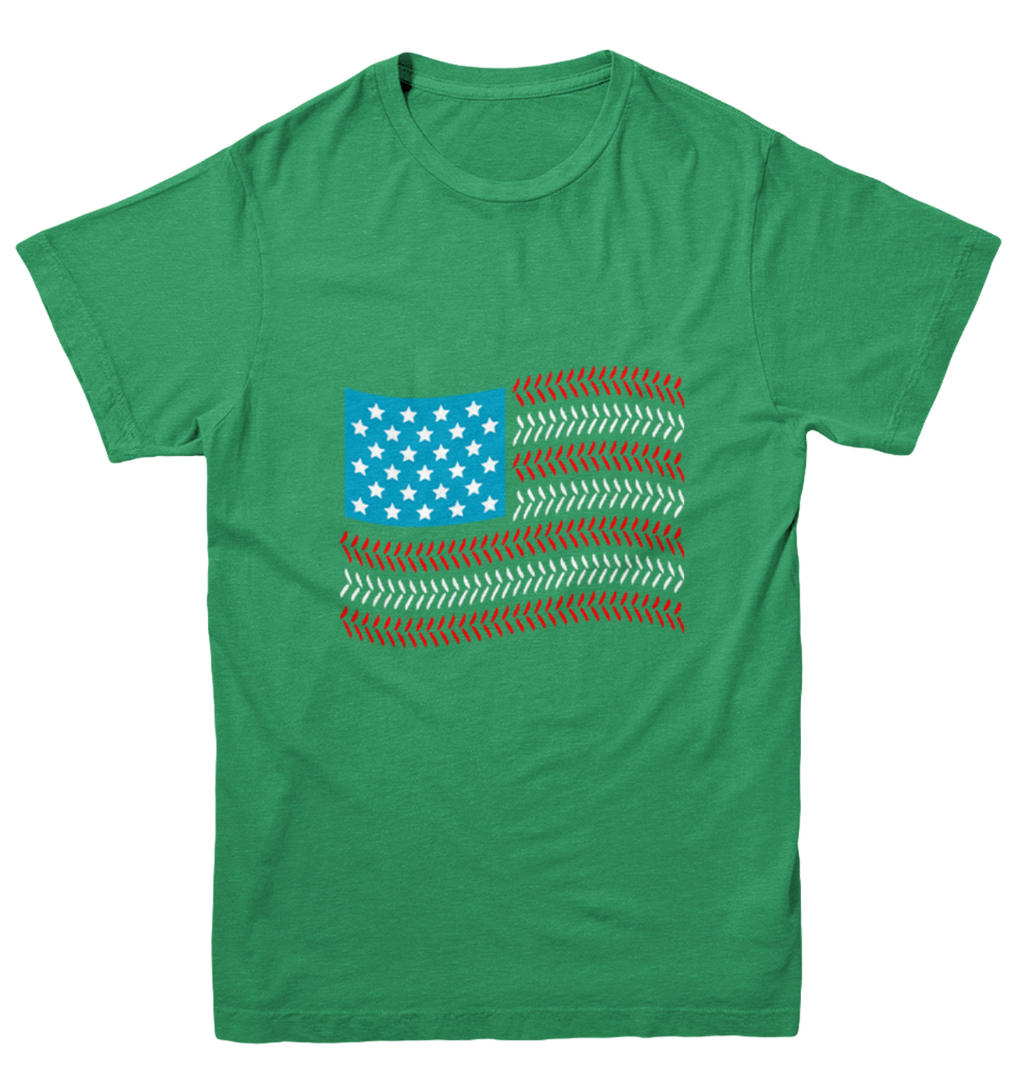 USA Flag With Baseball Seams - Sports Stars & Stripes Youth T-Shirt - Picture 4 of 20