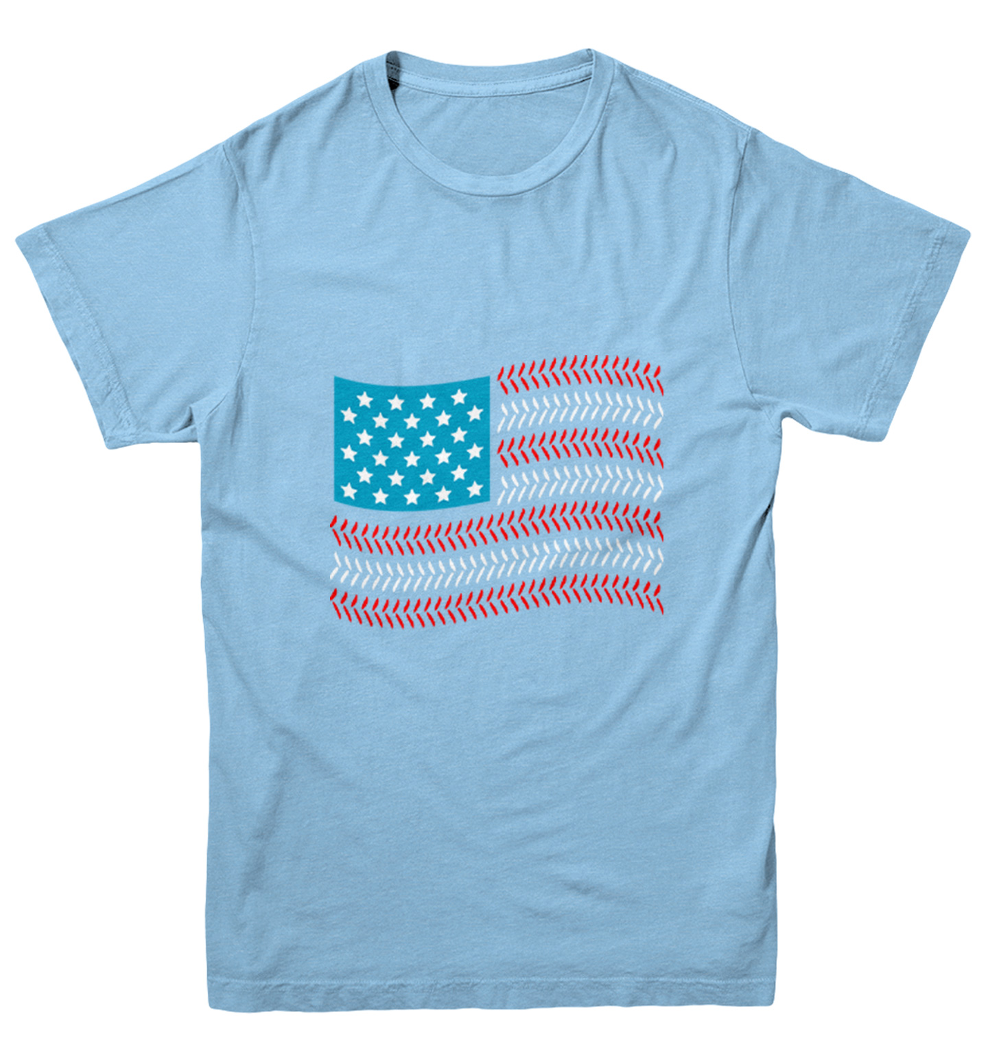 USA Flag With Baseball Seams - Sports Stars & Stripes Youth T-Shirt - Picture 5 of 20